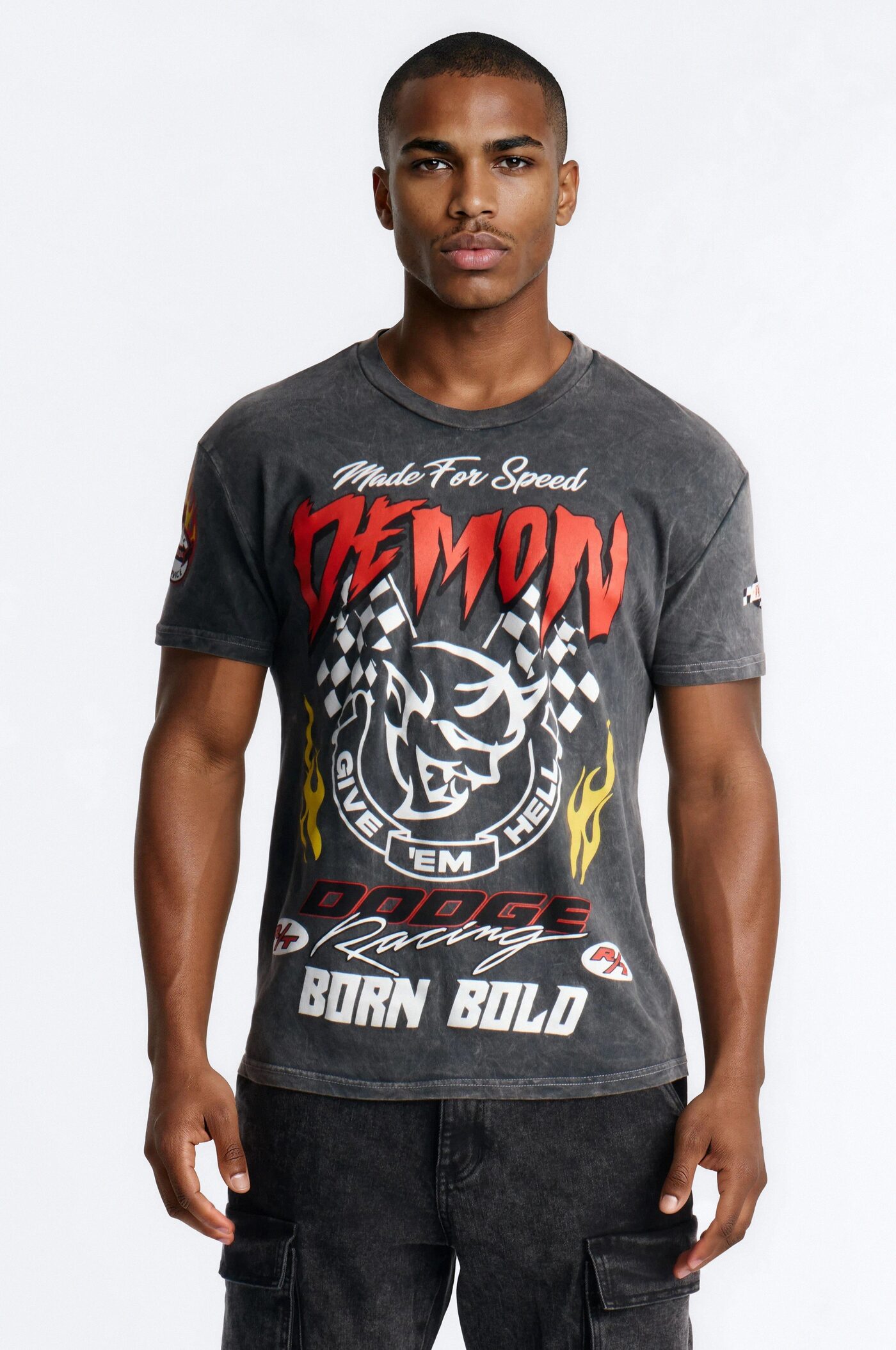 Dodge Demon Vintage Short Sleeve Tee - Black Wash