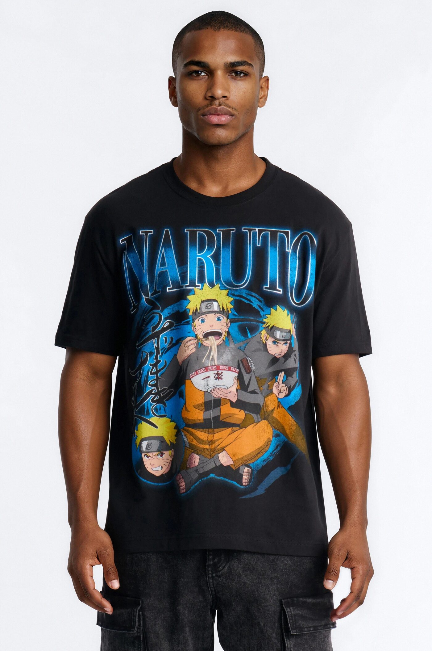 Naruto Ramen Oversized Short Sleeve Tee - Black