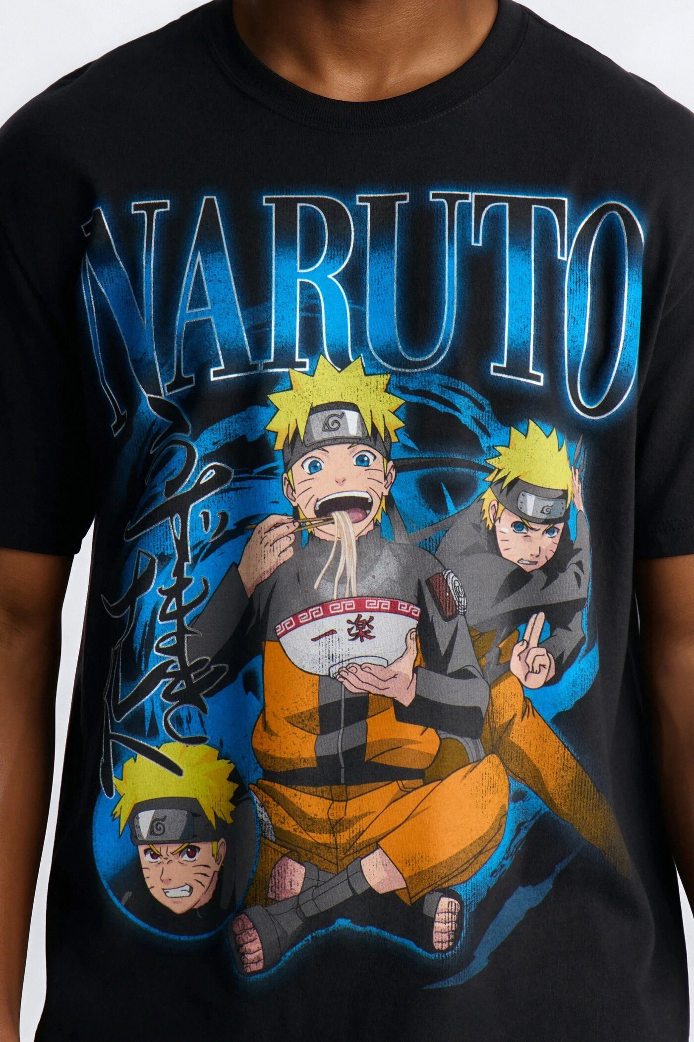 Naruto Ramen Oversized Short Sleeve Tee - Black