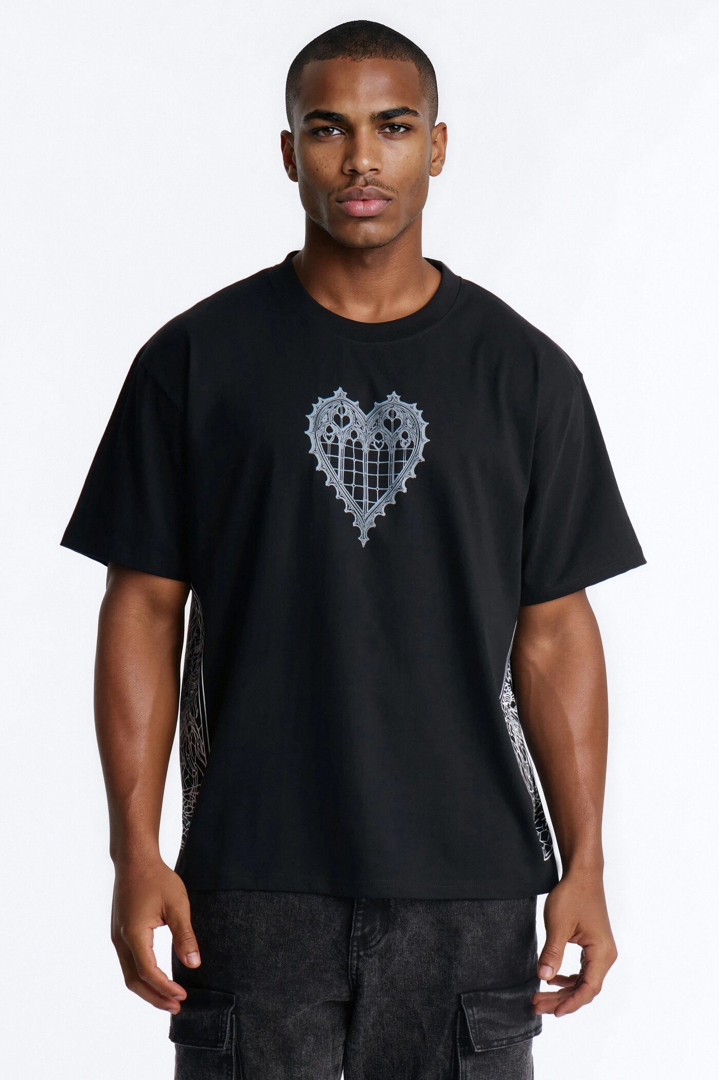 Love Conquers All Oversized Short Sleeve Tee - Black