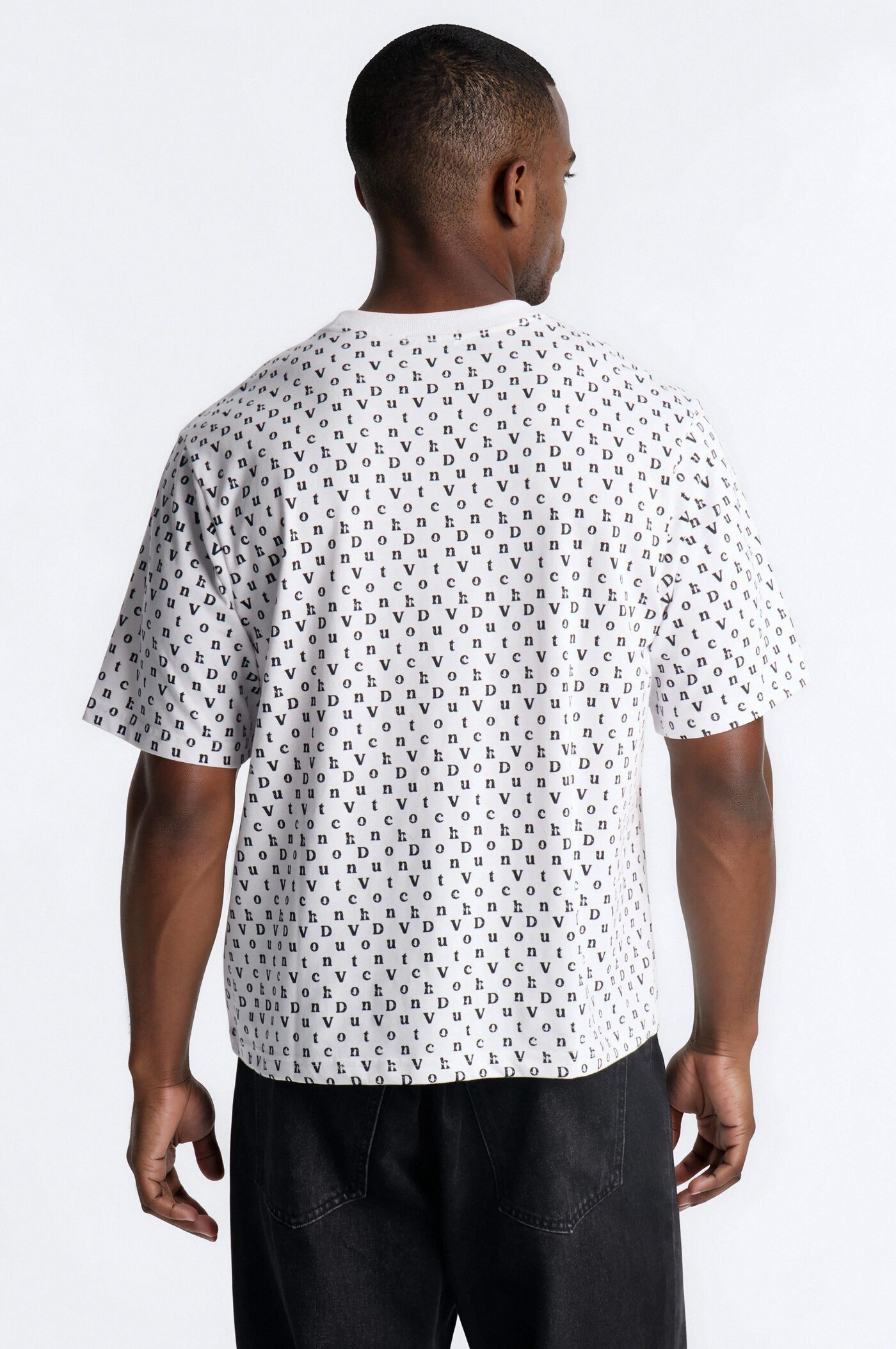 Von Dutch All Over Boxy Heavyweight Short Sleeve Tee - White