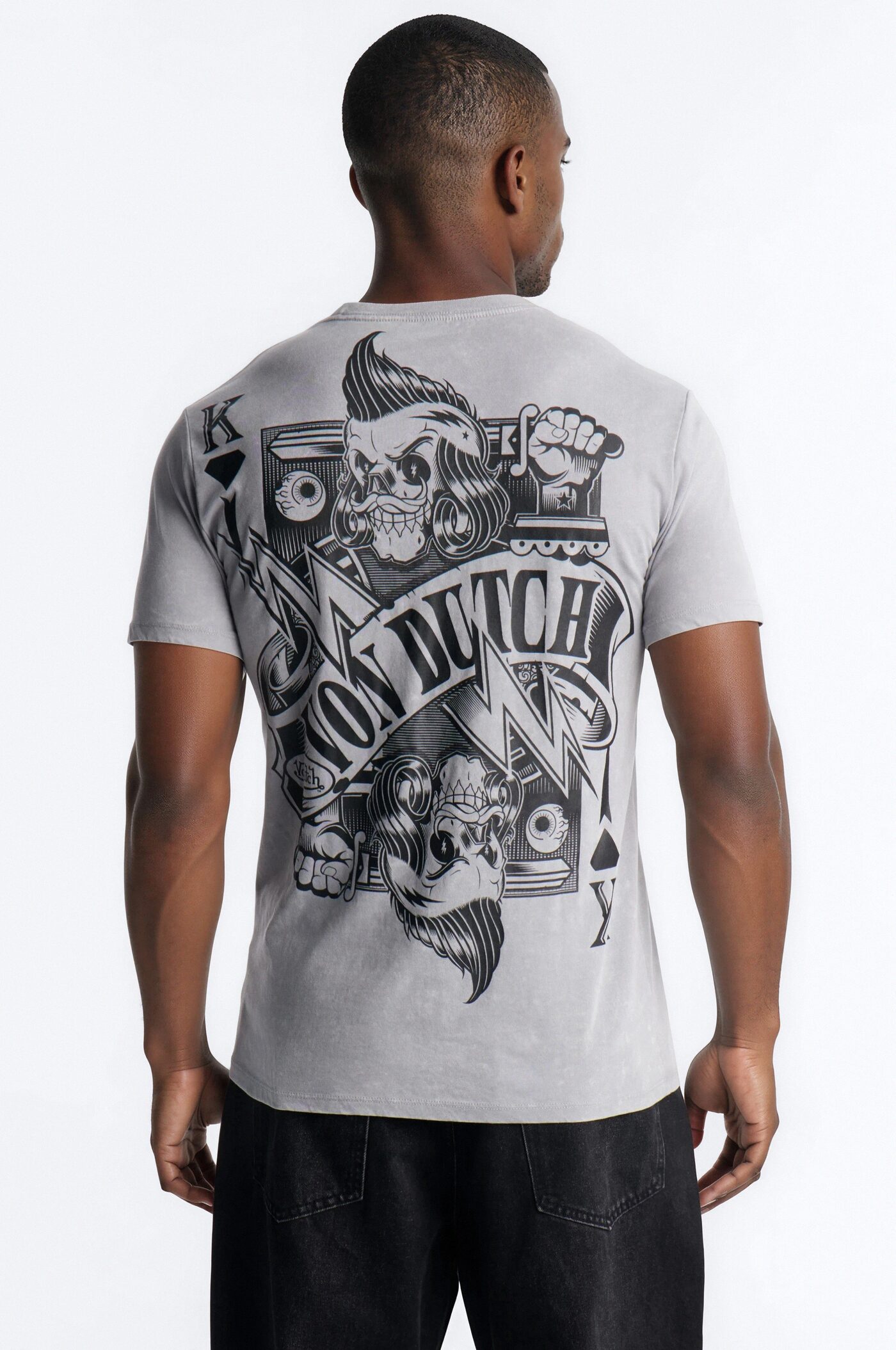Von Dutch King Vintage Heavyweight Short Sleeve Tee - Grey