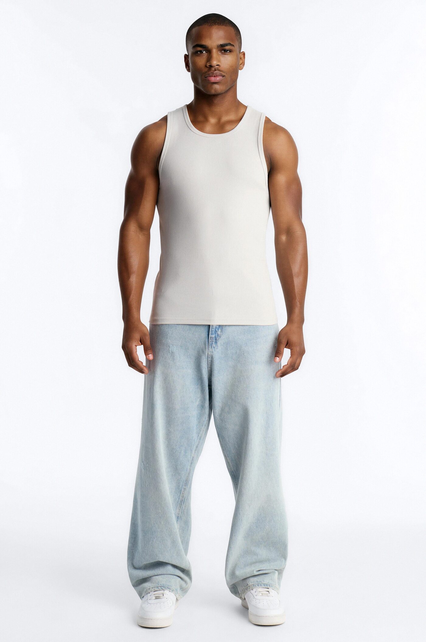 Classic Ribbed Tank Top - Grey