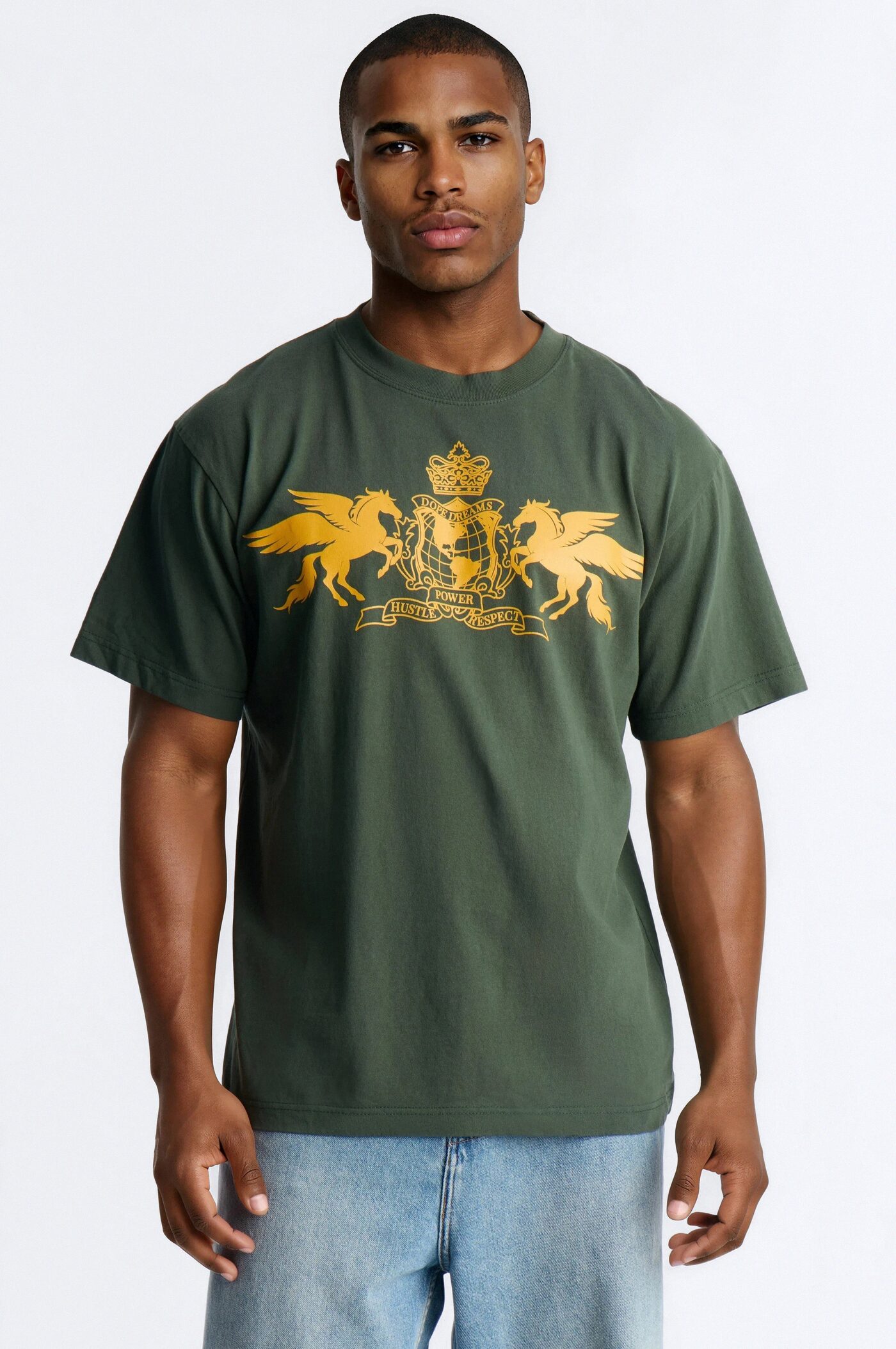 Dope Dream Emblem Oversized Heavy Weight Short Sleeve Tee - Hunter Green