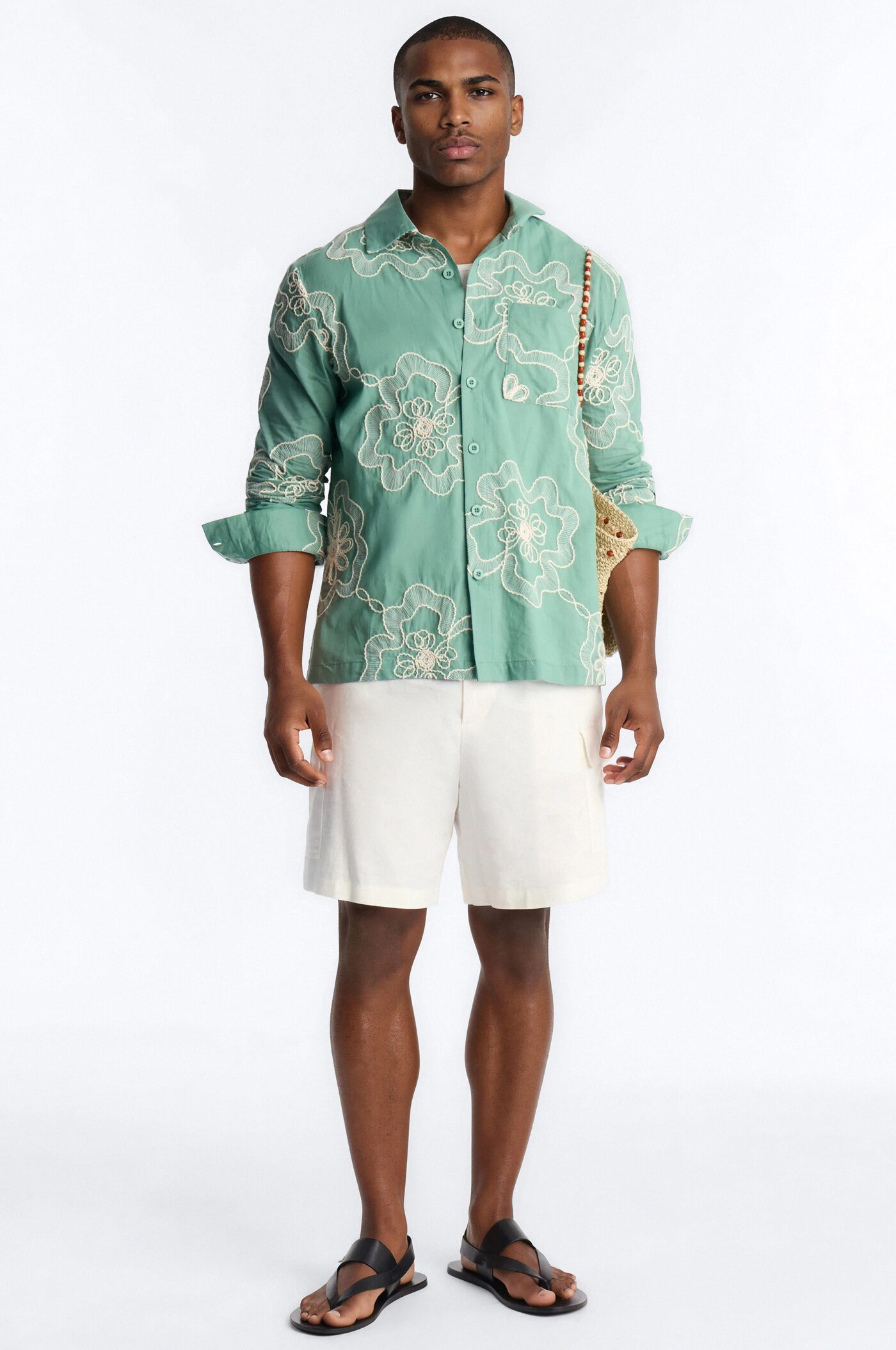Fleur Entwine Long Sleeve Button Up Shirt - Mint