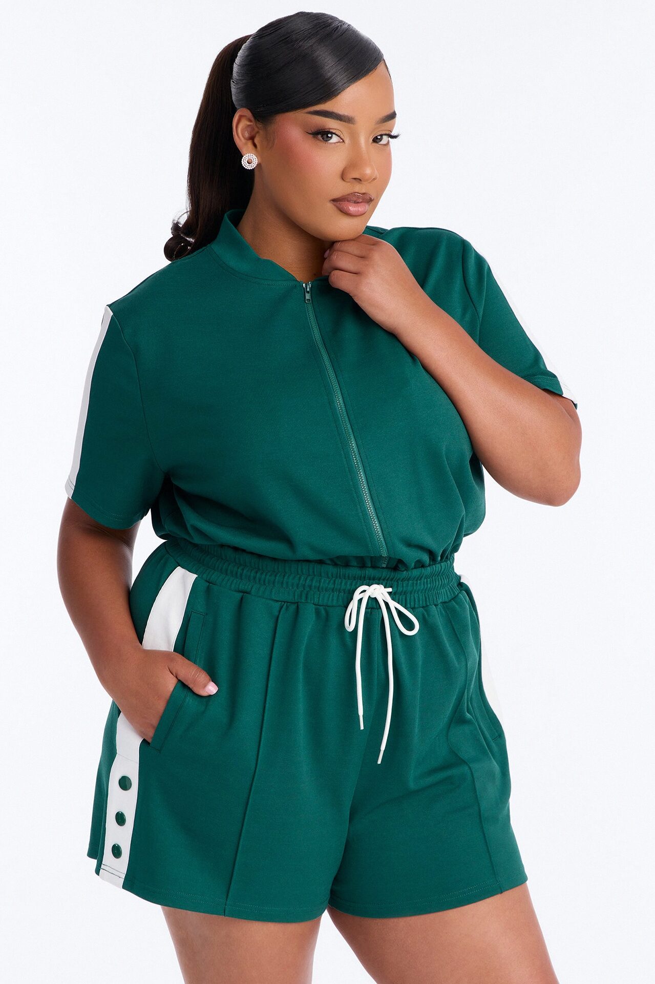 Lianna Short Sleeve Romper - Hunter