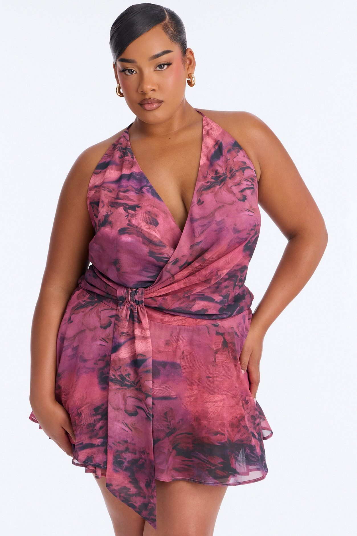 Tamara Chiffon Flowy Micro Romper - Purple