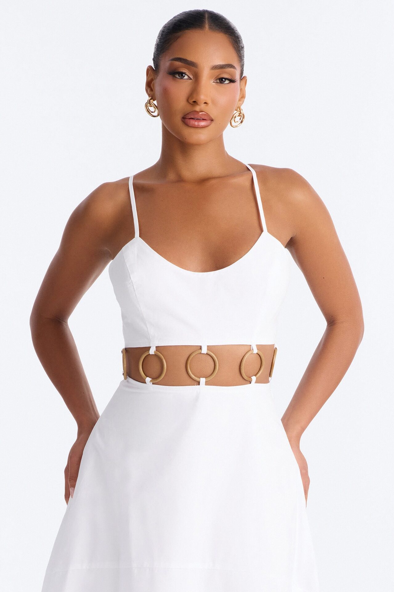 Paulina Poplin Maxi Dress - White