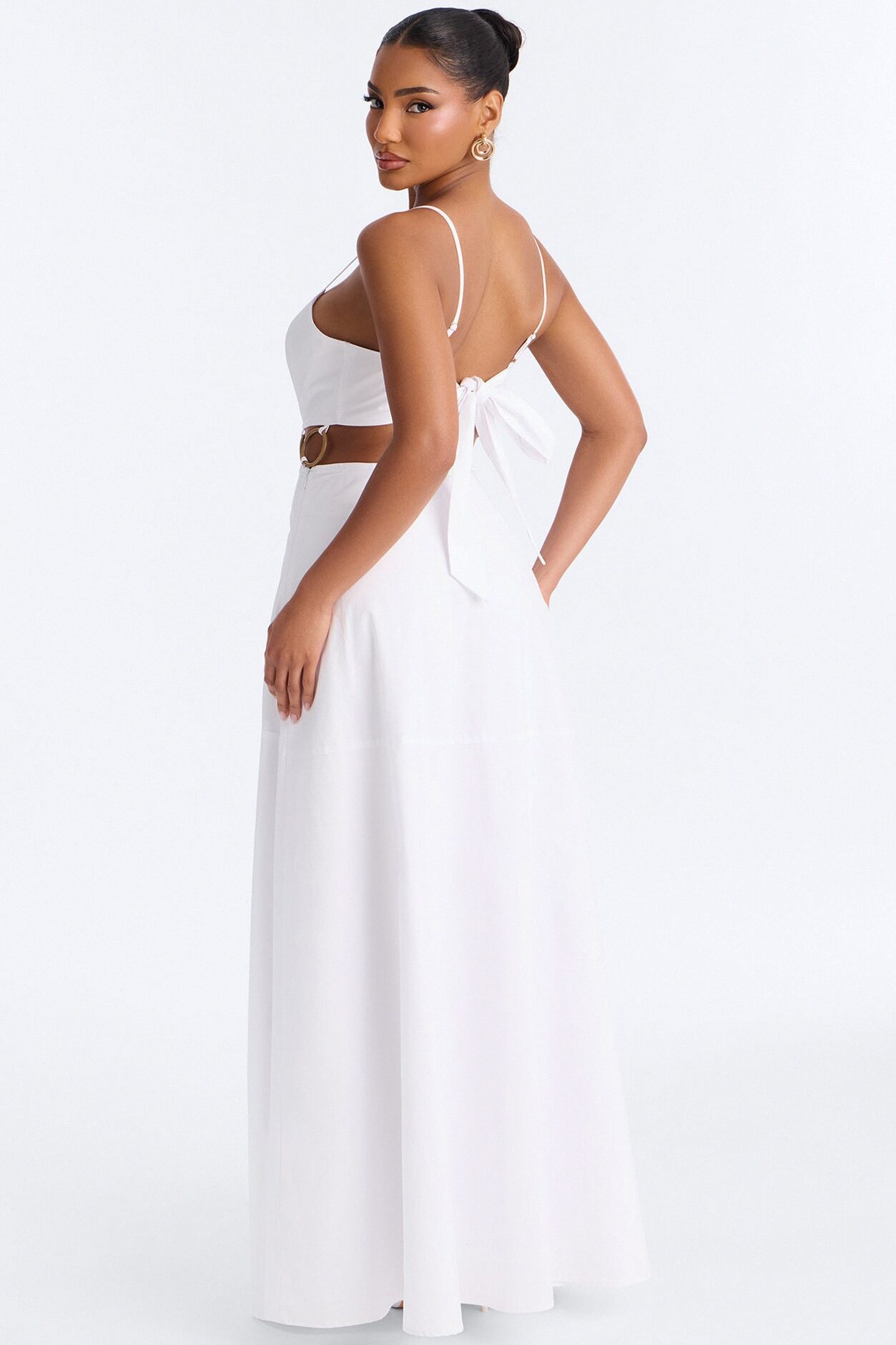 Paulina Poplin Maxi Dress - White