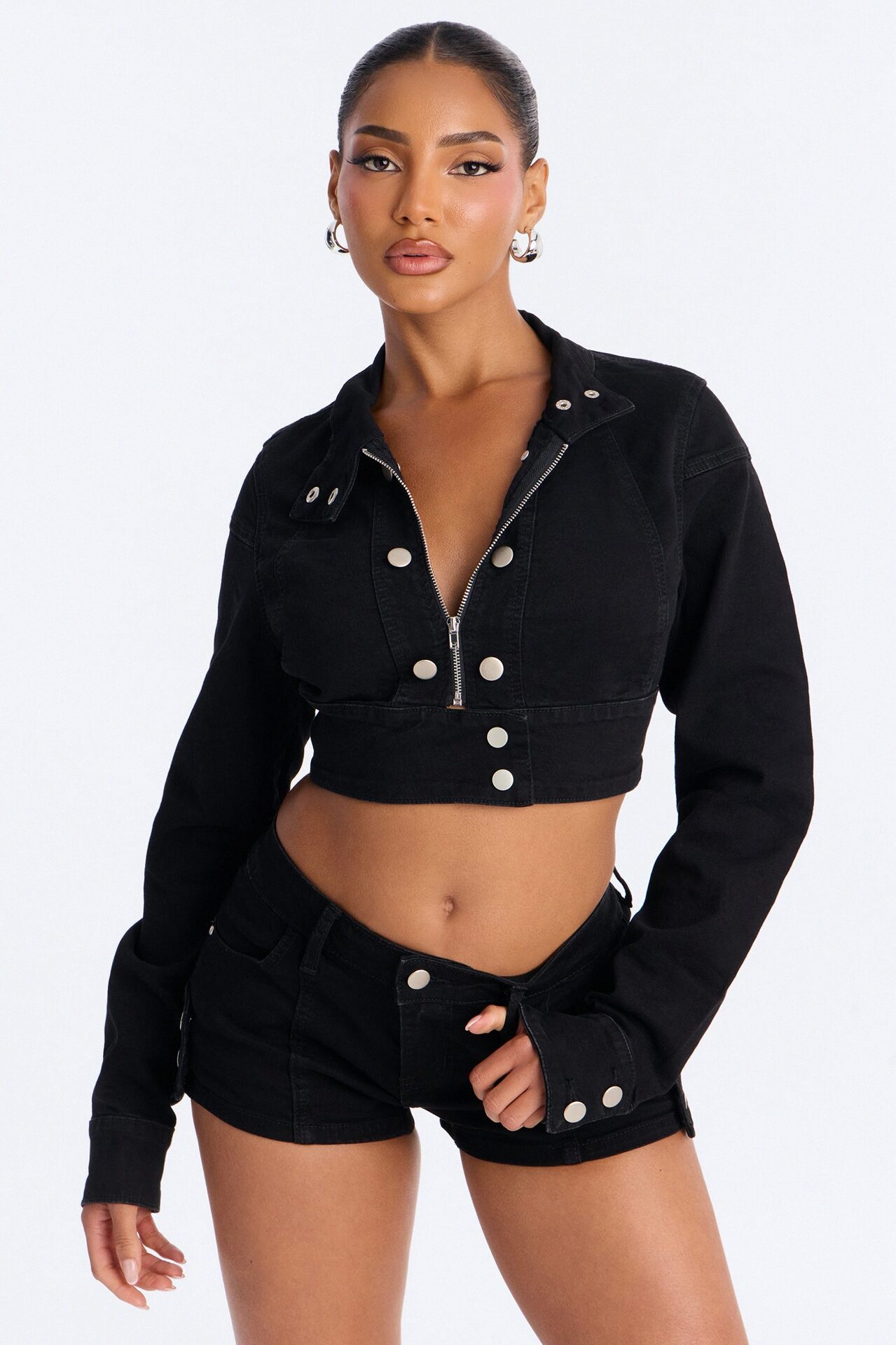 Command Authority Stretch Denim Jacket - Black