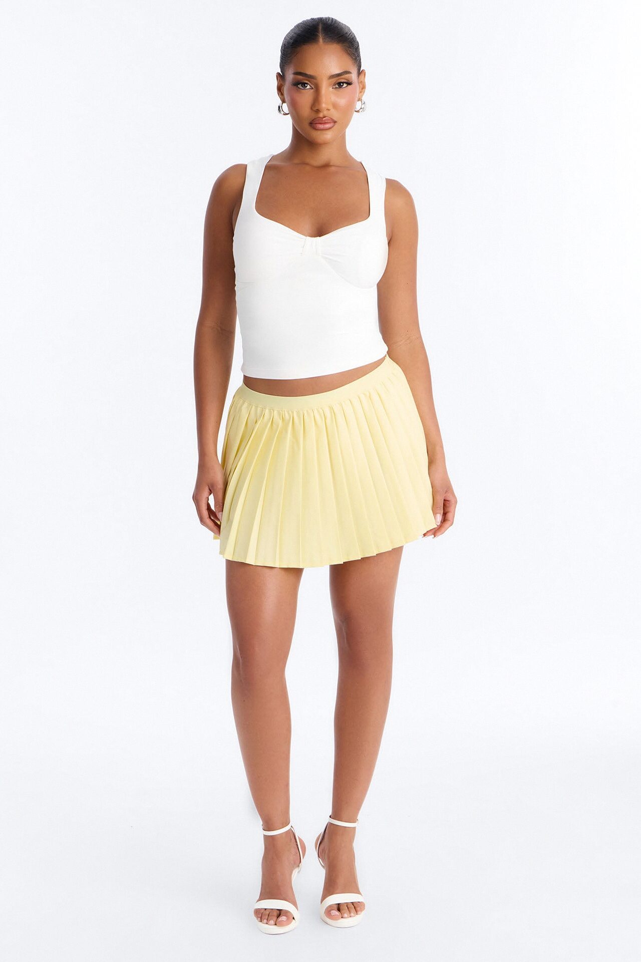 Sharon Pleated Skort - Butter Yellow