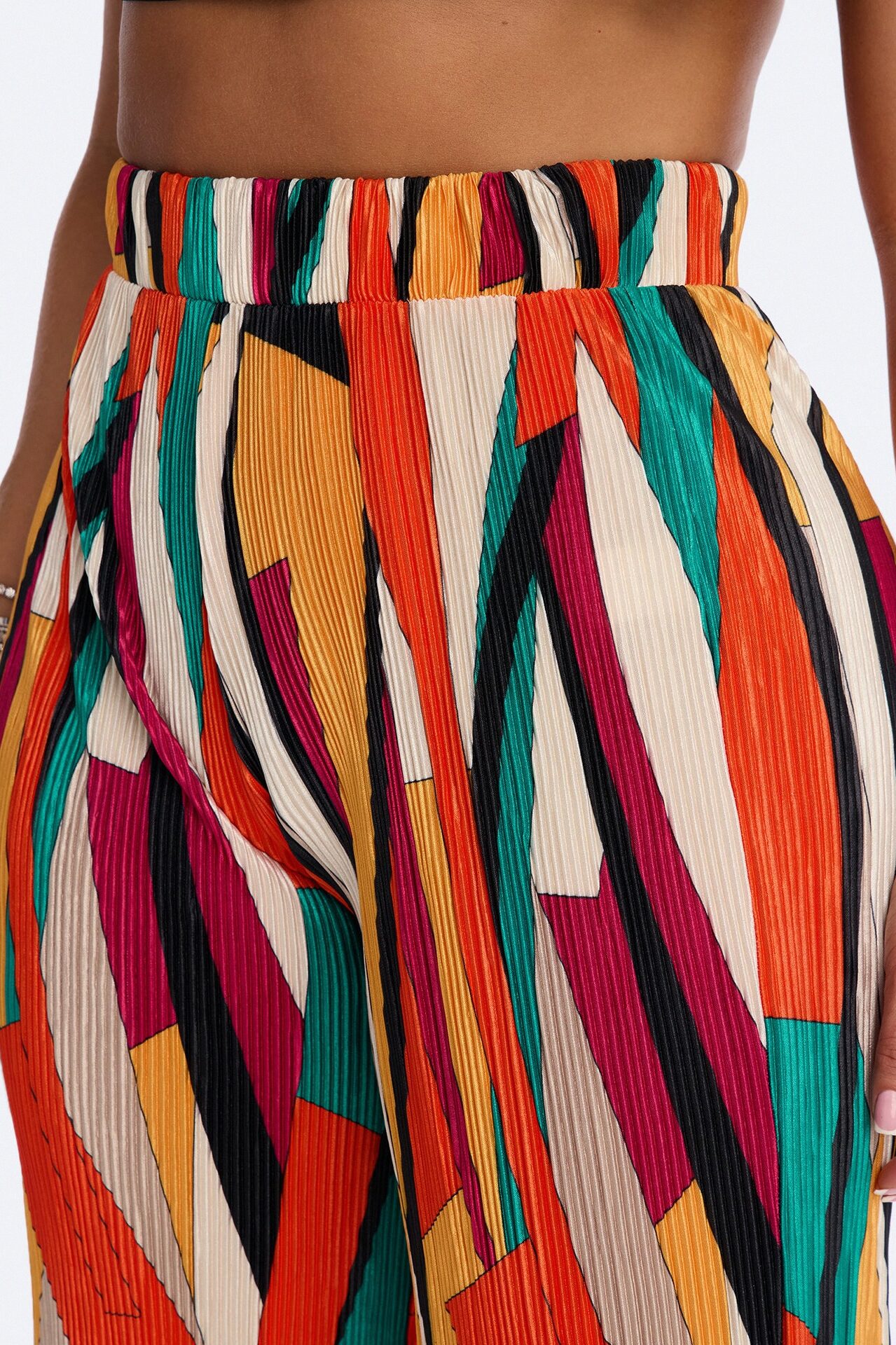 Pure Bliss Printed Plisse Pant - Orange/combo