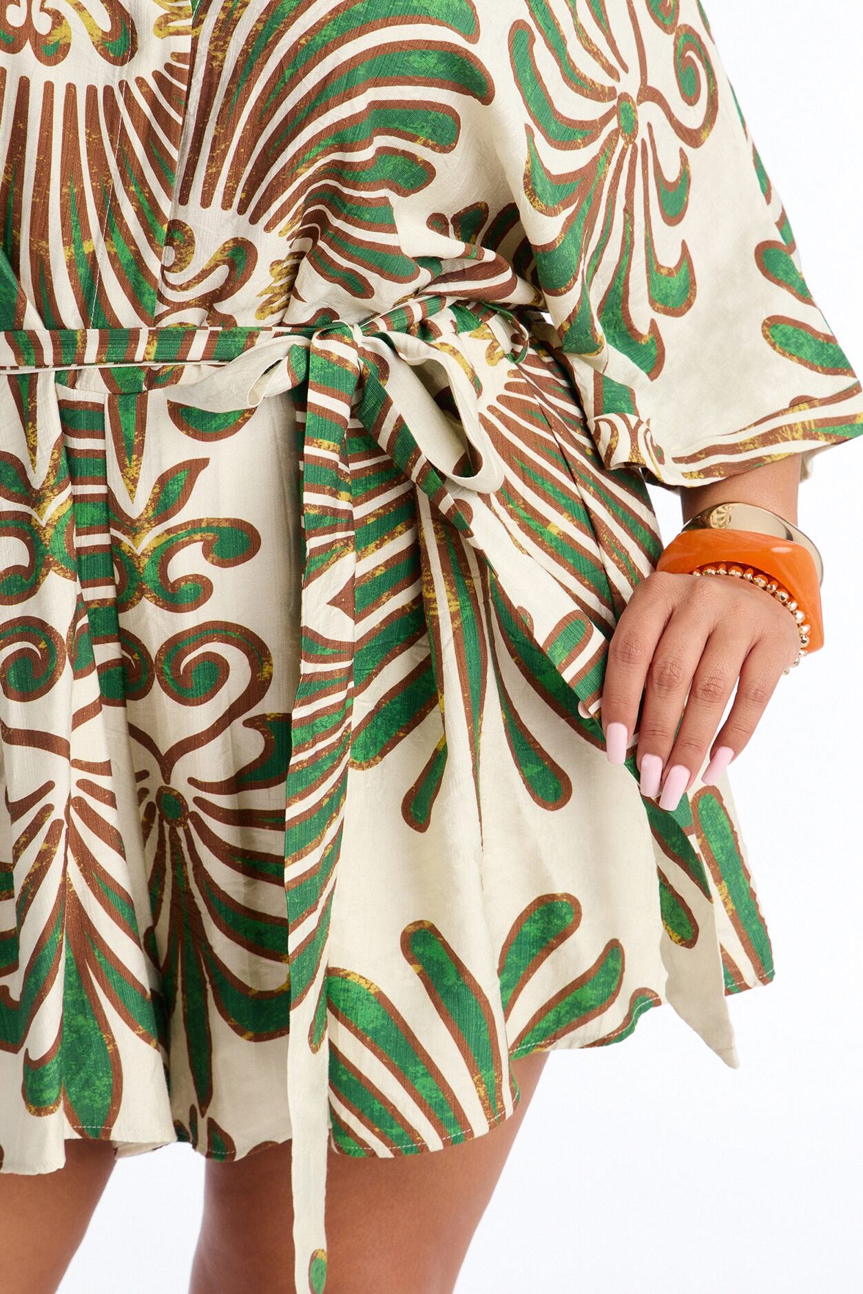 On Island Time Tropical Romper - Green/combo