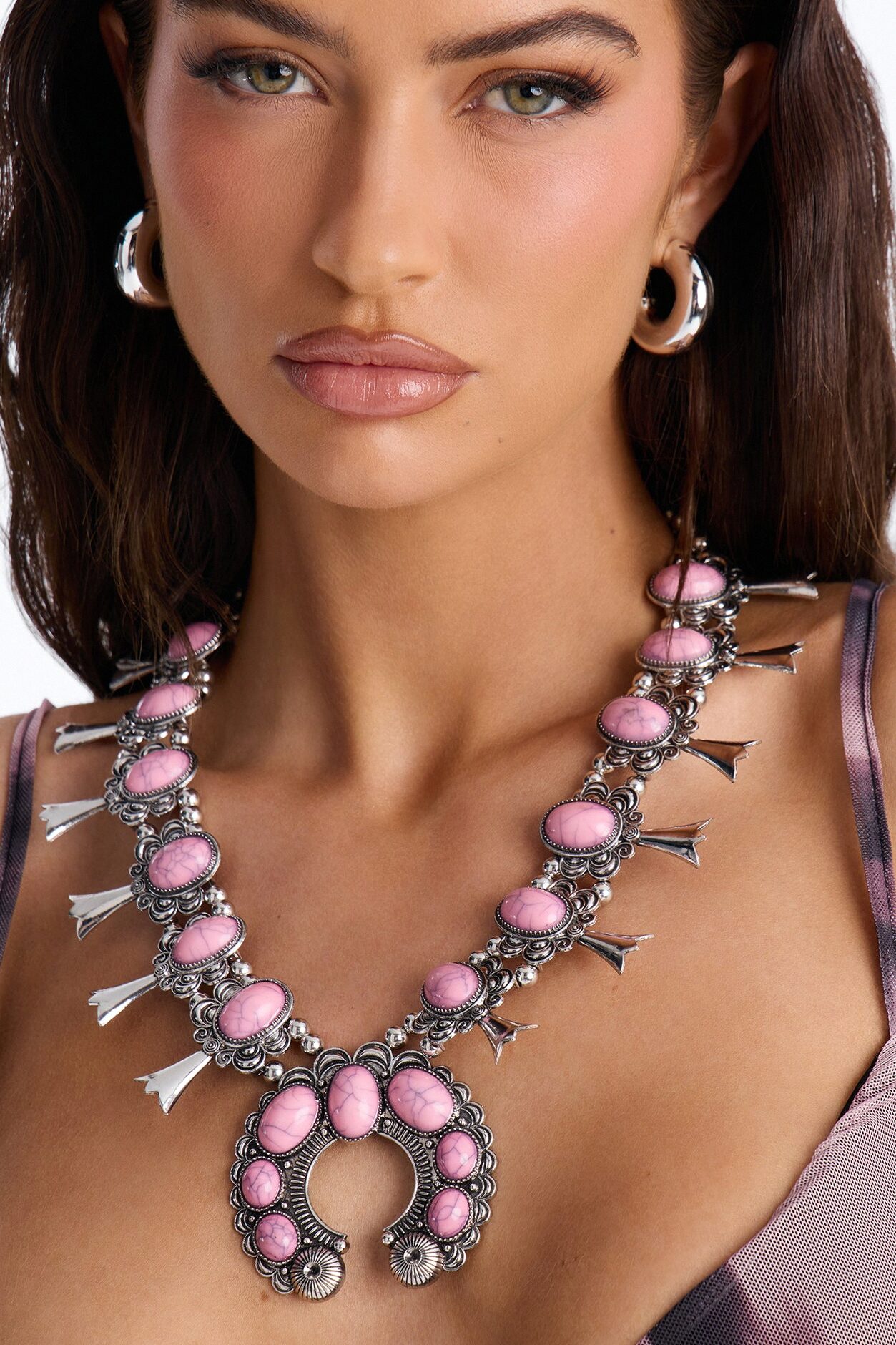 Sierra Jeweled Necklace - Pink/combo