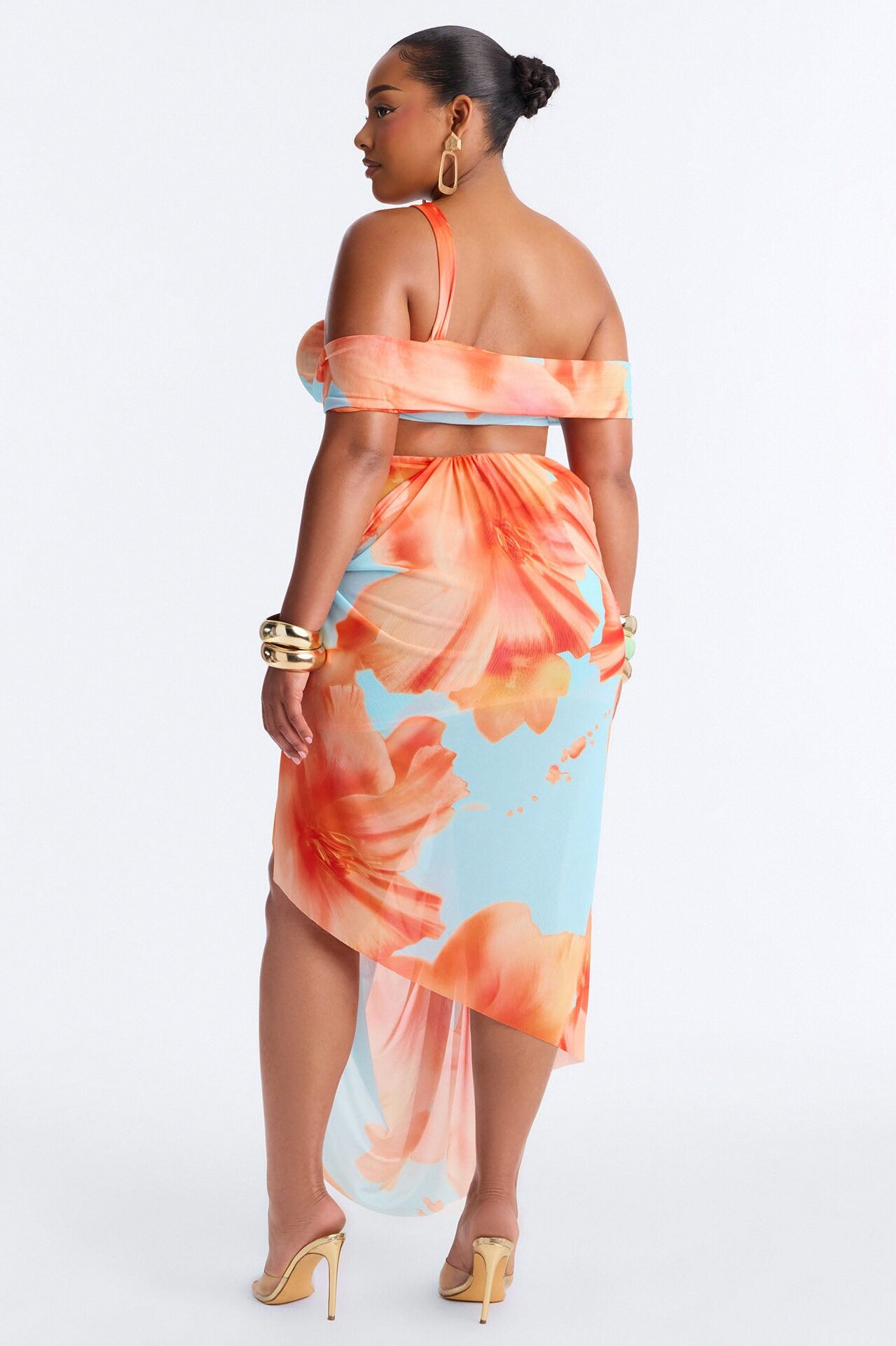 She Gets Her Way Mesh Maxi Dress - Blue/combo