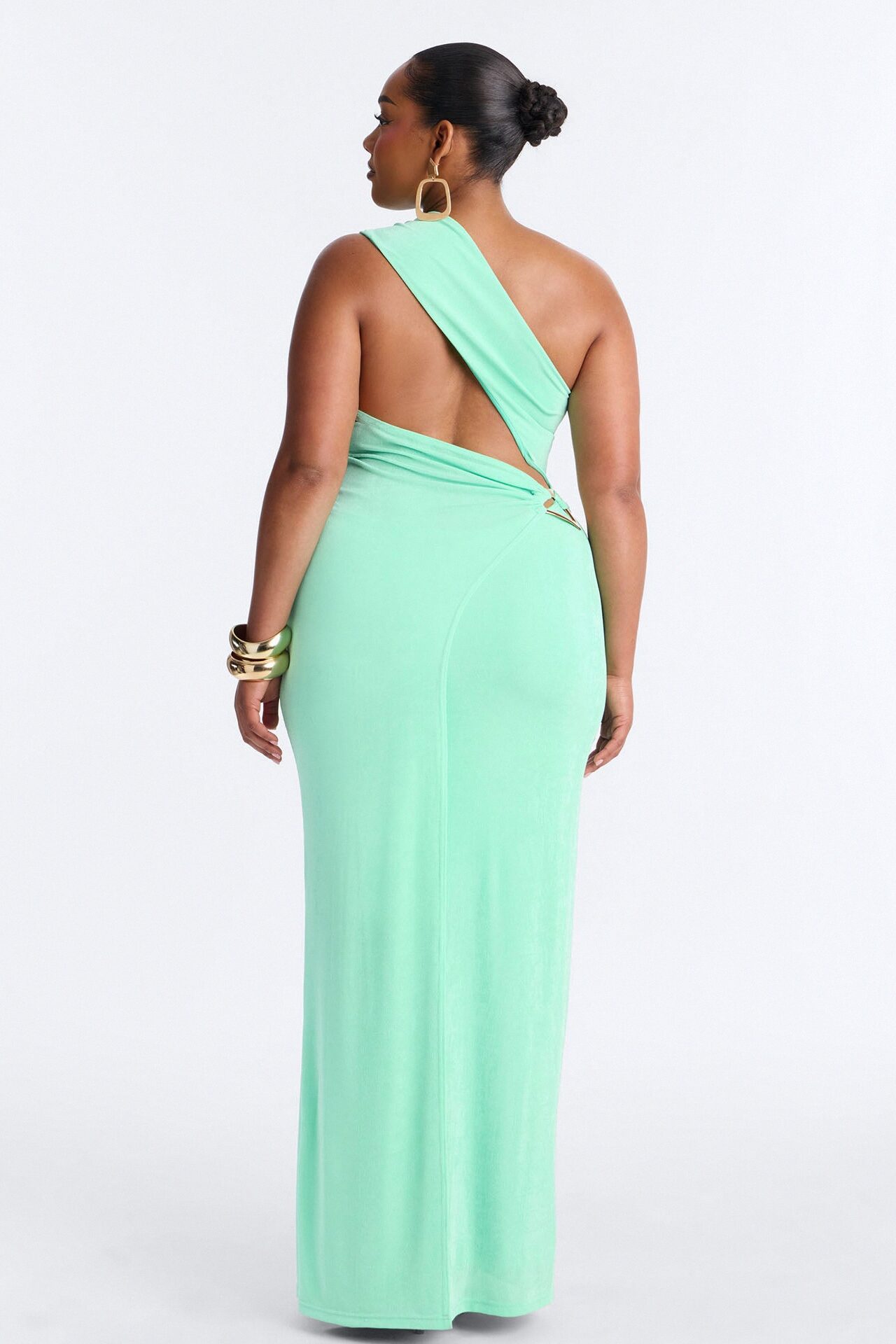Annora One Shoulder Maxi Dress - Mint