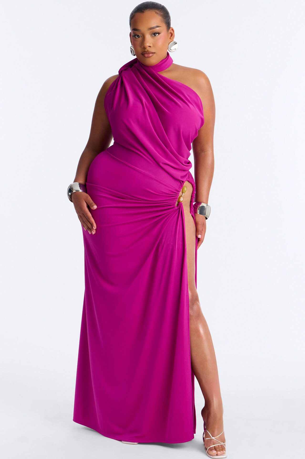 Jasmyn High Slit Maxi Dress - Magenta