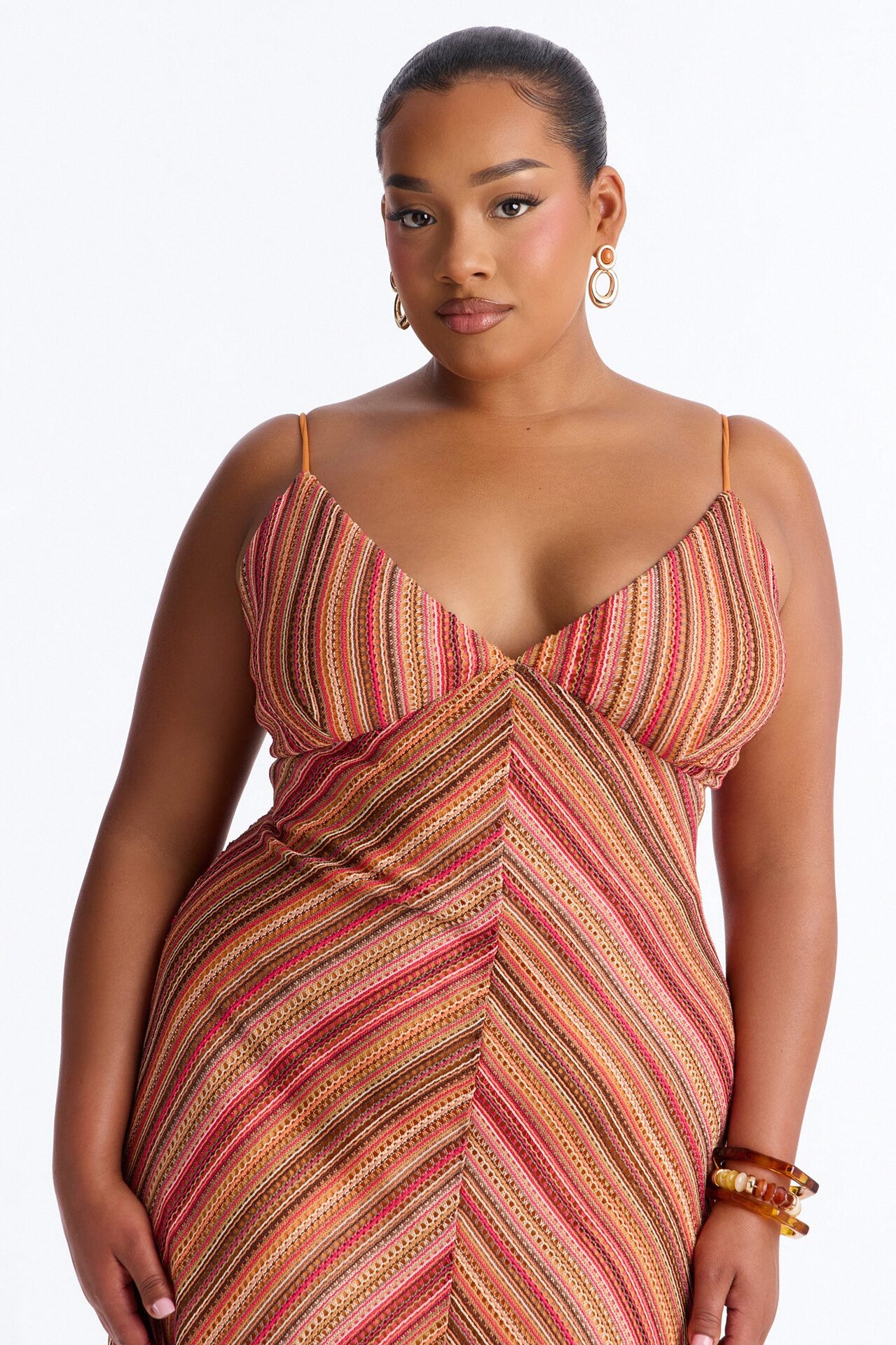 Paradise Mood Crochet Maxi Dress - Orange/combo
