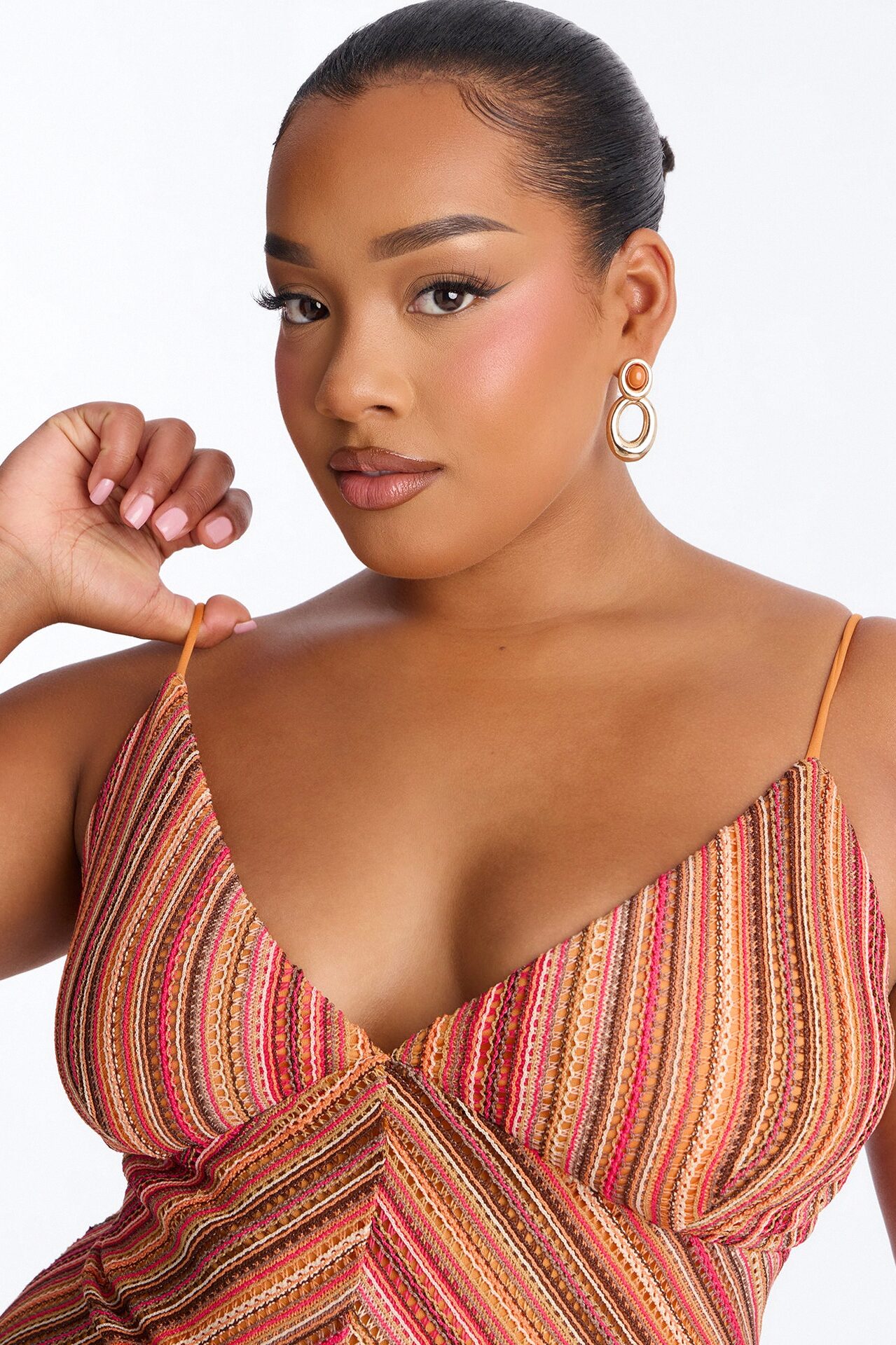 Paradise Mood Crochet Maxi Dress - Orange/combo