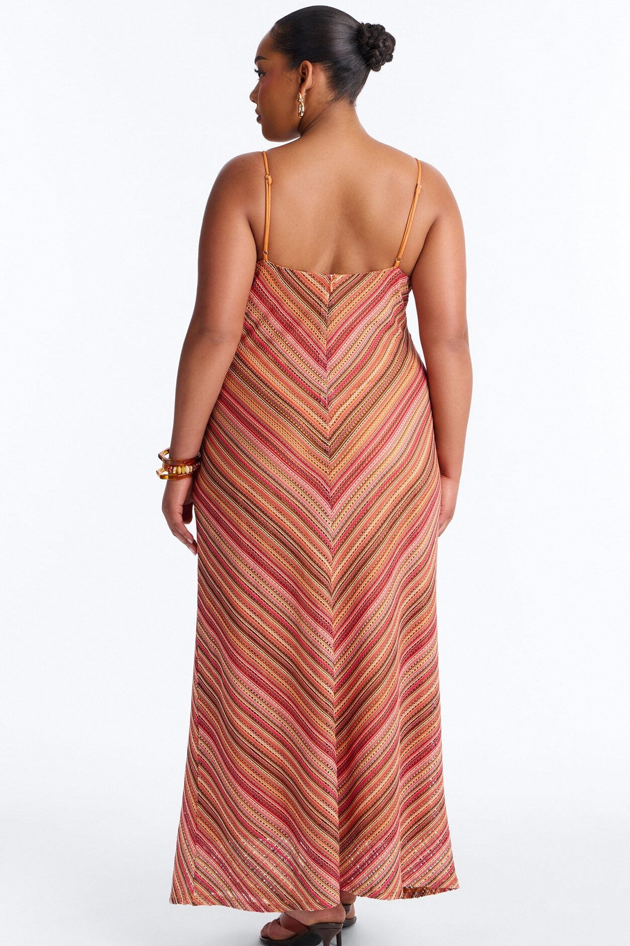 Paradise Mood Crochet Maxi Dress - Orange/combo