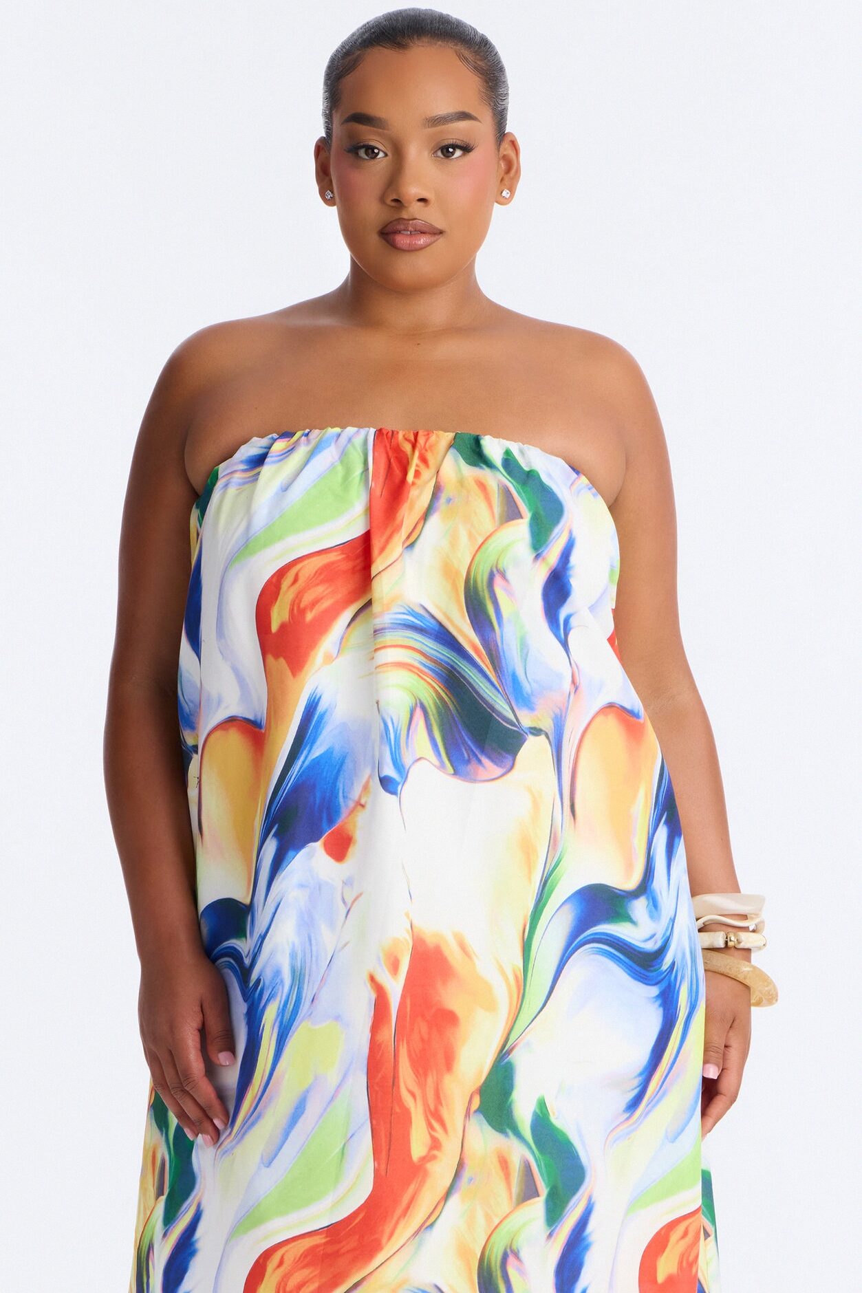 Dreamy Daze Bubble Maxi Dress - Blue/combo