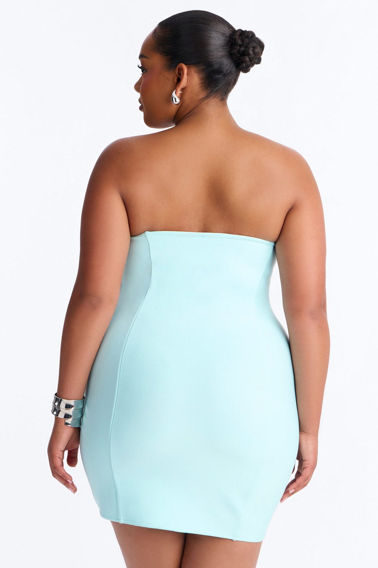 Bahama Mama Beaded Bandage Micro Mini Dress - Light Blue