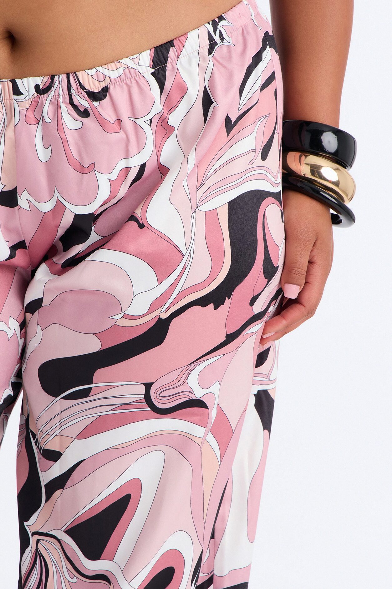 Cordelia Mid Rise Printed Wide Leg Pant - Pink/combo