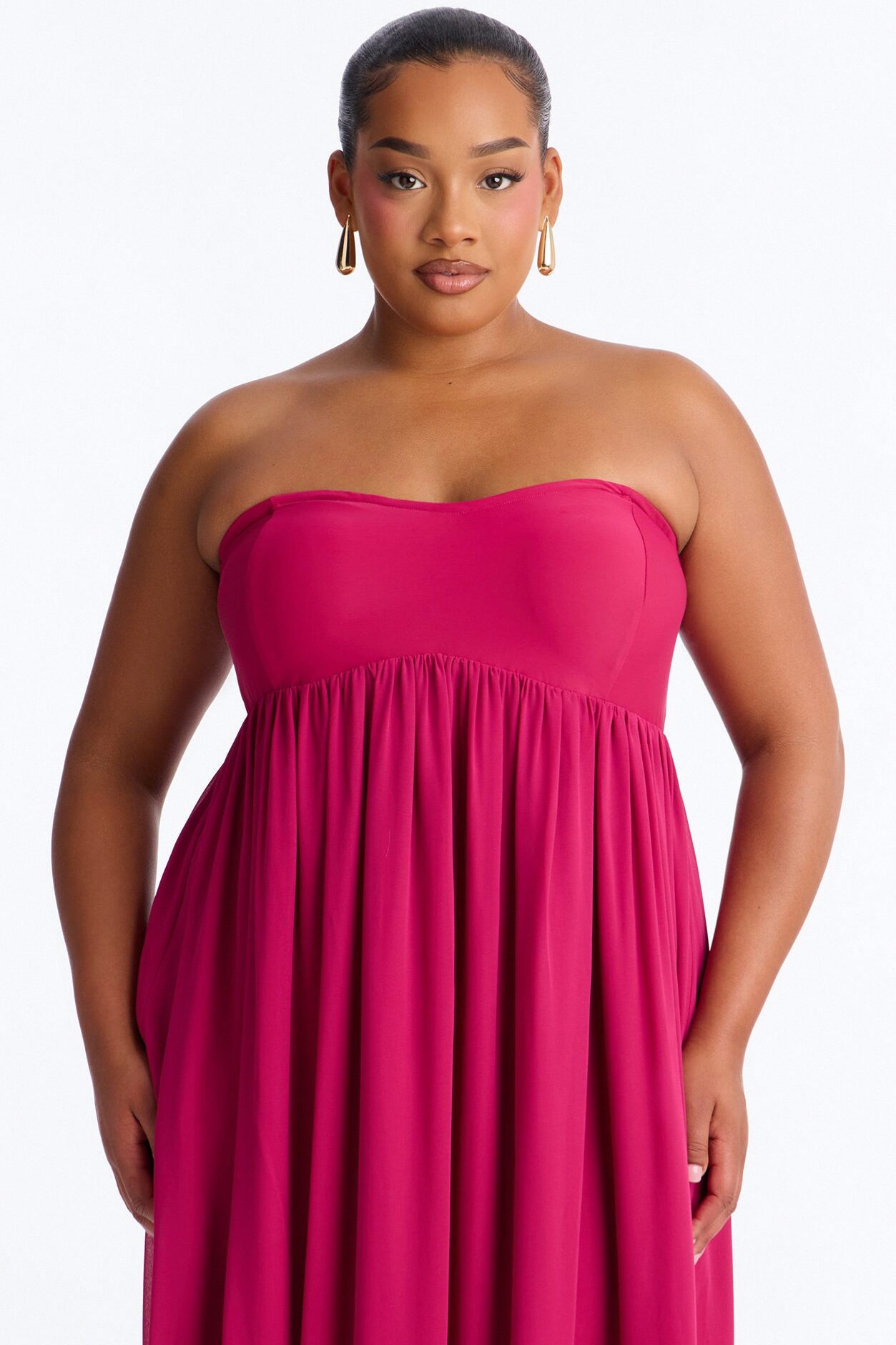 She's Effortless Chiffon Maxi Dress - Magenta