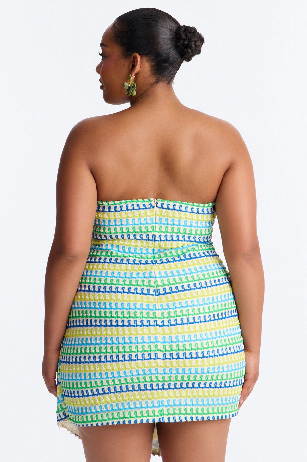 Capri Strapless Crochet Mini Dress - Blue/combo