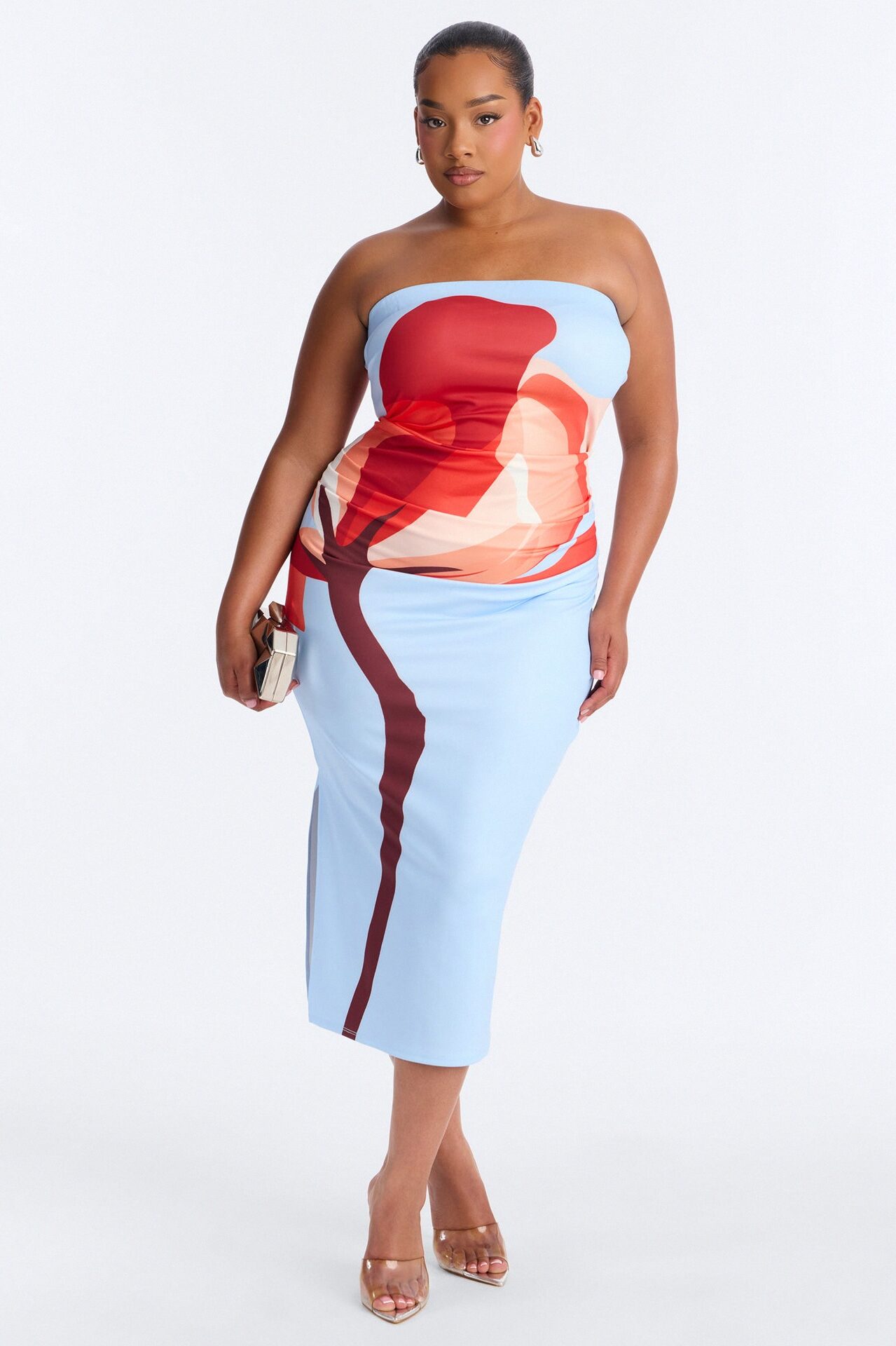 Virginia Floral Midi Dress - Blue/combo