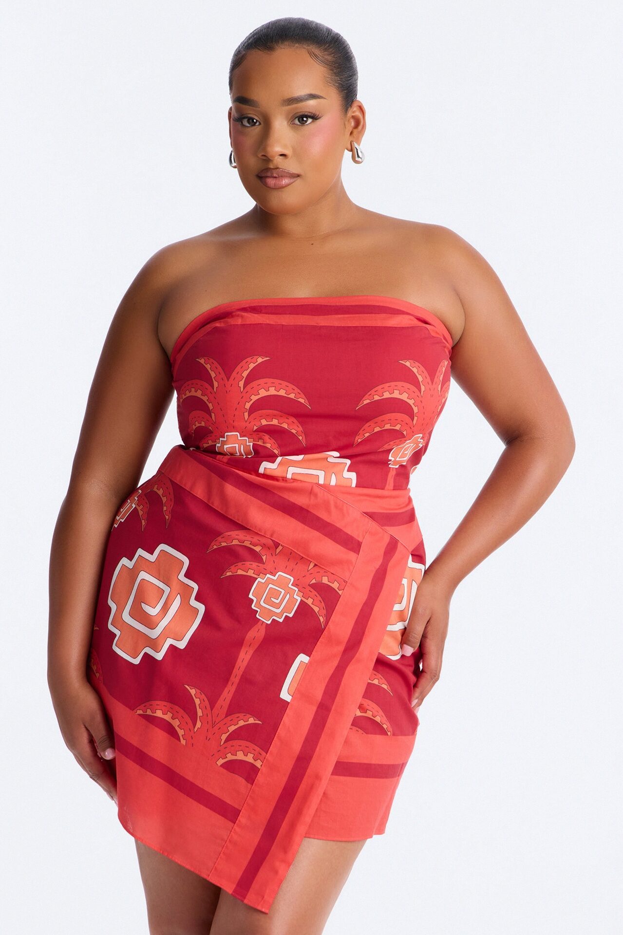 Eileen Wrap Mini Dress - Red