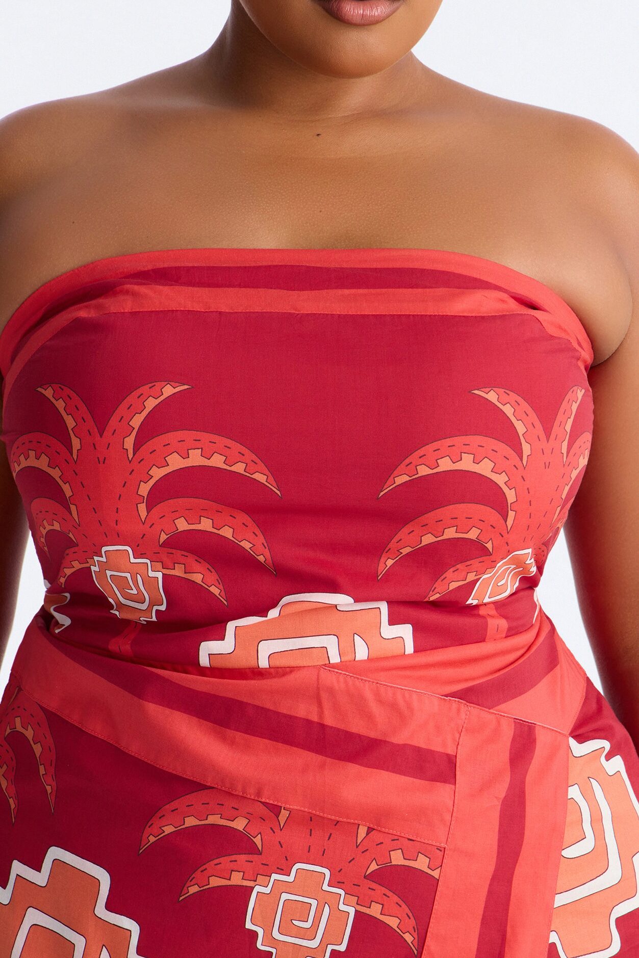 Eileen Wrap Mini Dress - Red