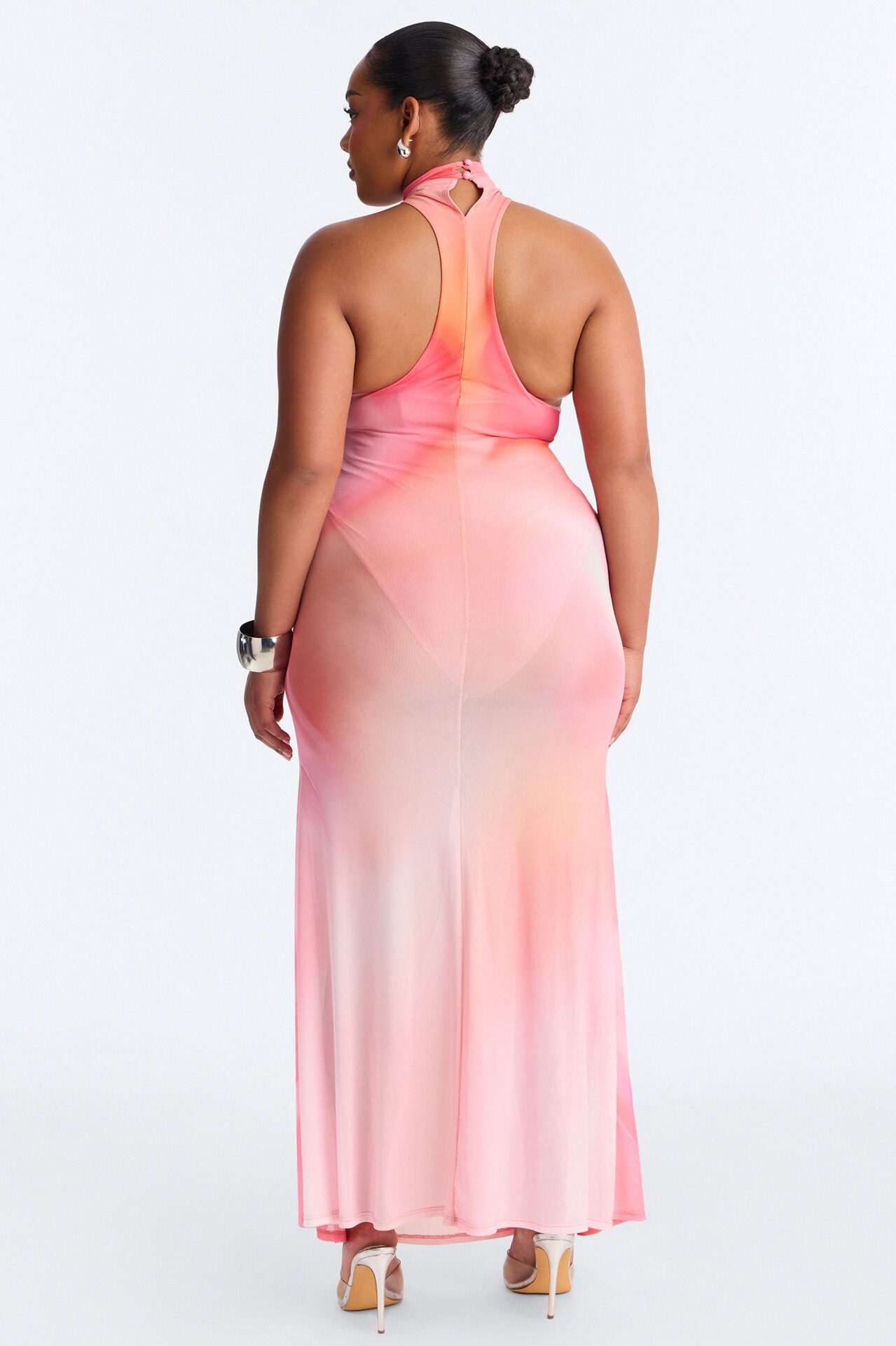 Zenna Ombre Mesh Maxi Dress - Pink