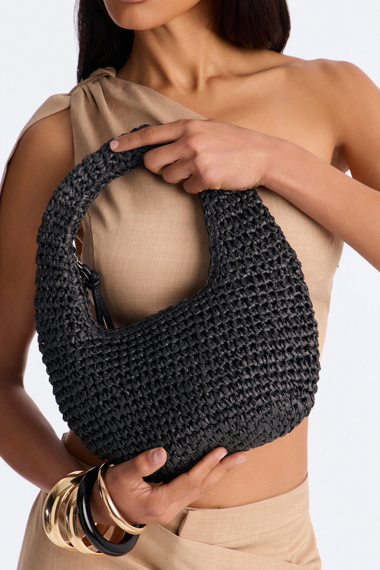 Amalfi Dreams Straw Bag - Black