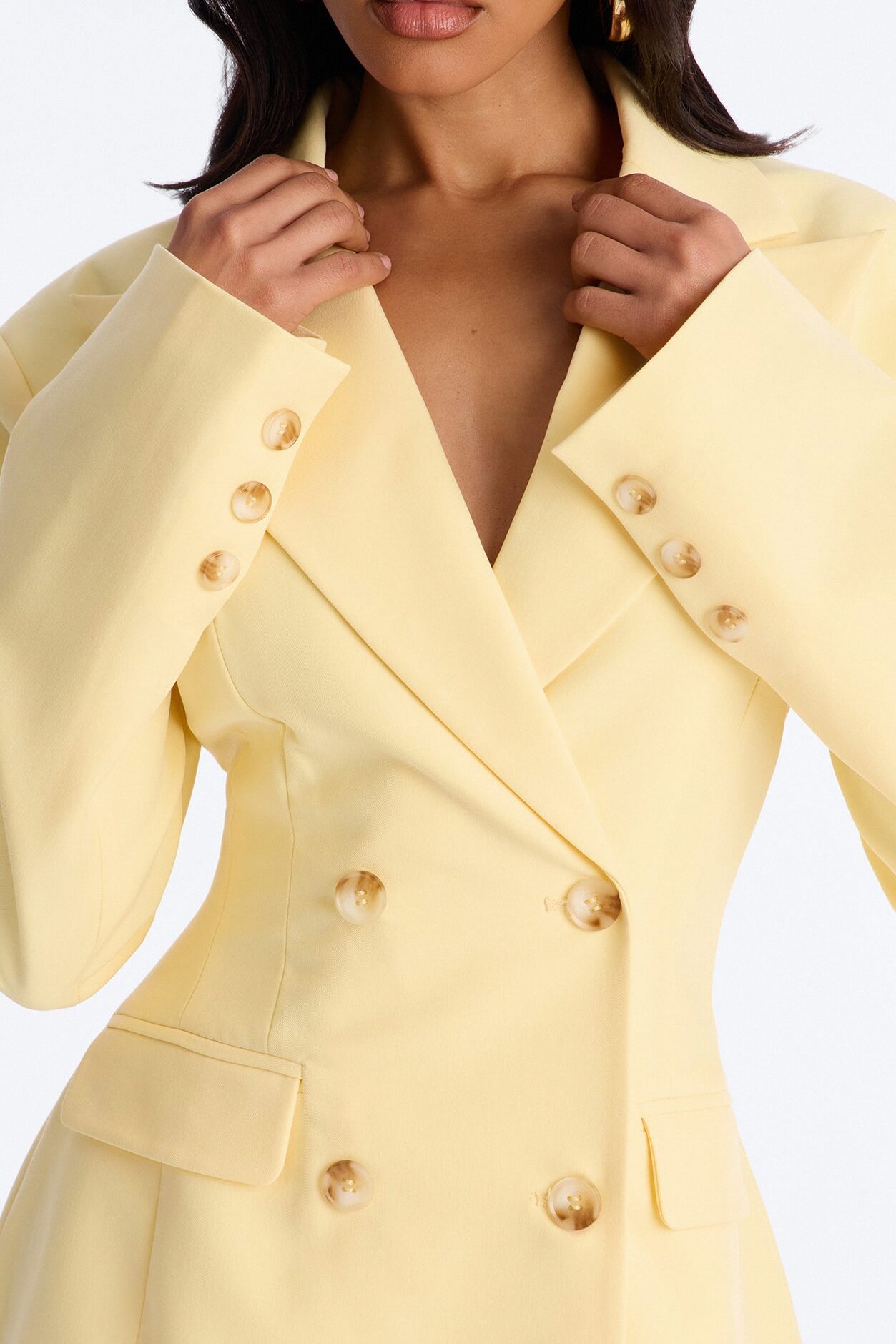 Love You Lots Blazer Mini Dress - Yellow