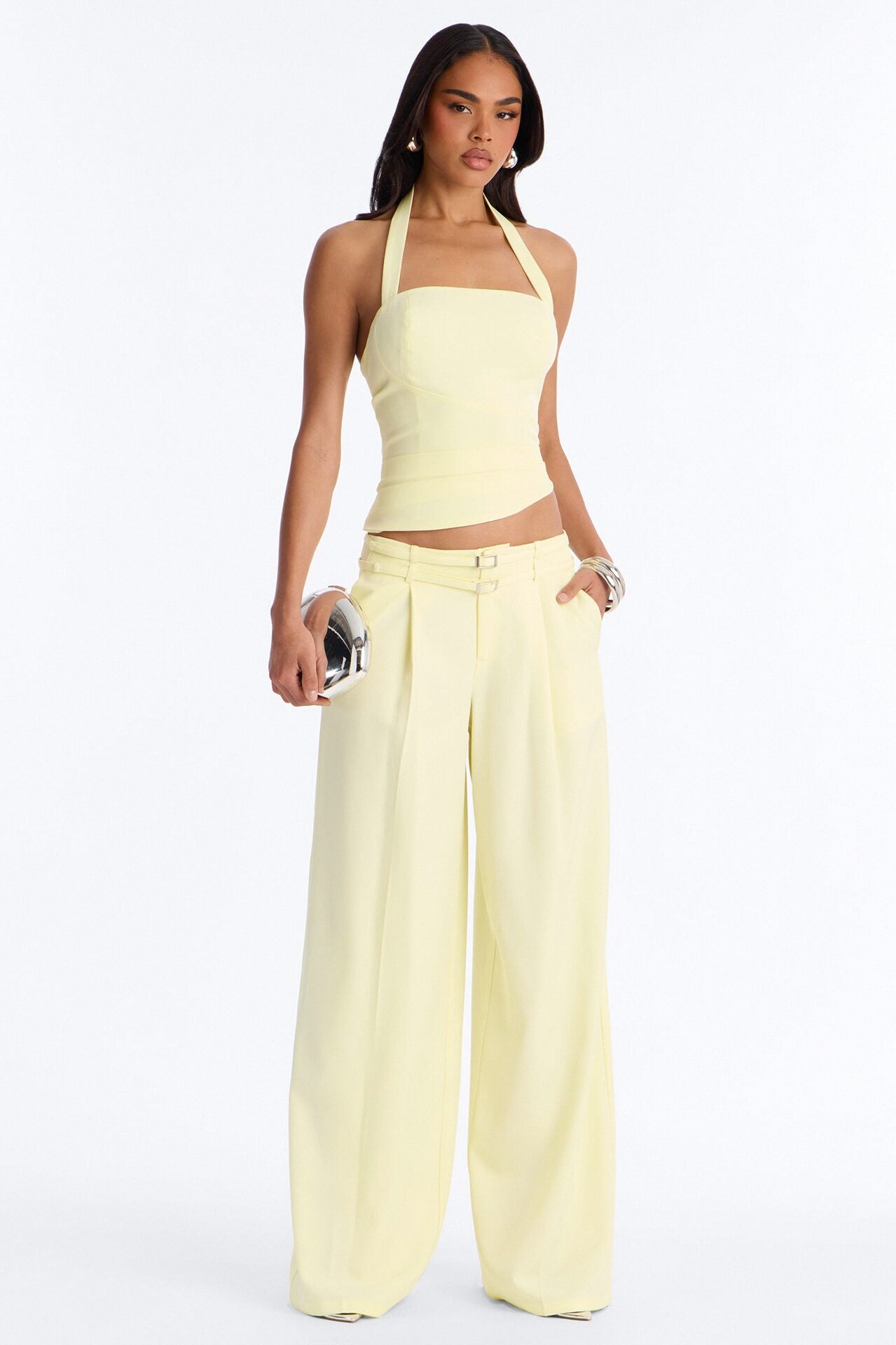 Keila Halter Pant Set - Butter Yellow