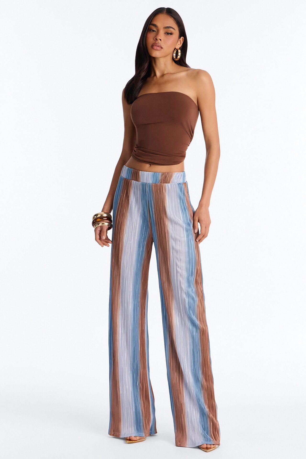 Pure Bliss Printed Plisse Pant - Royal/combo