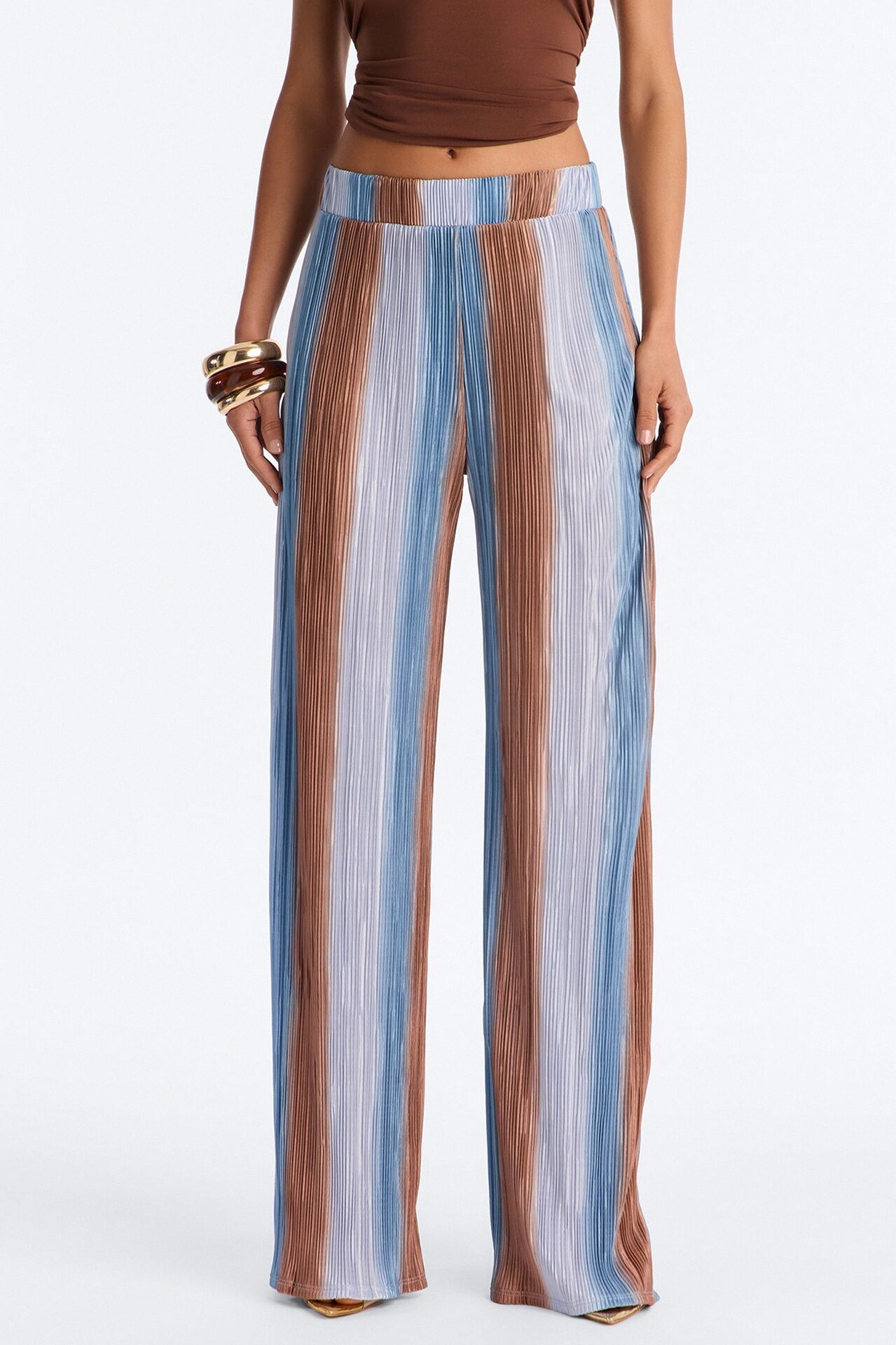 Pure Bliss Printed Plisse Pant - Royal/combo