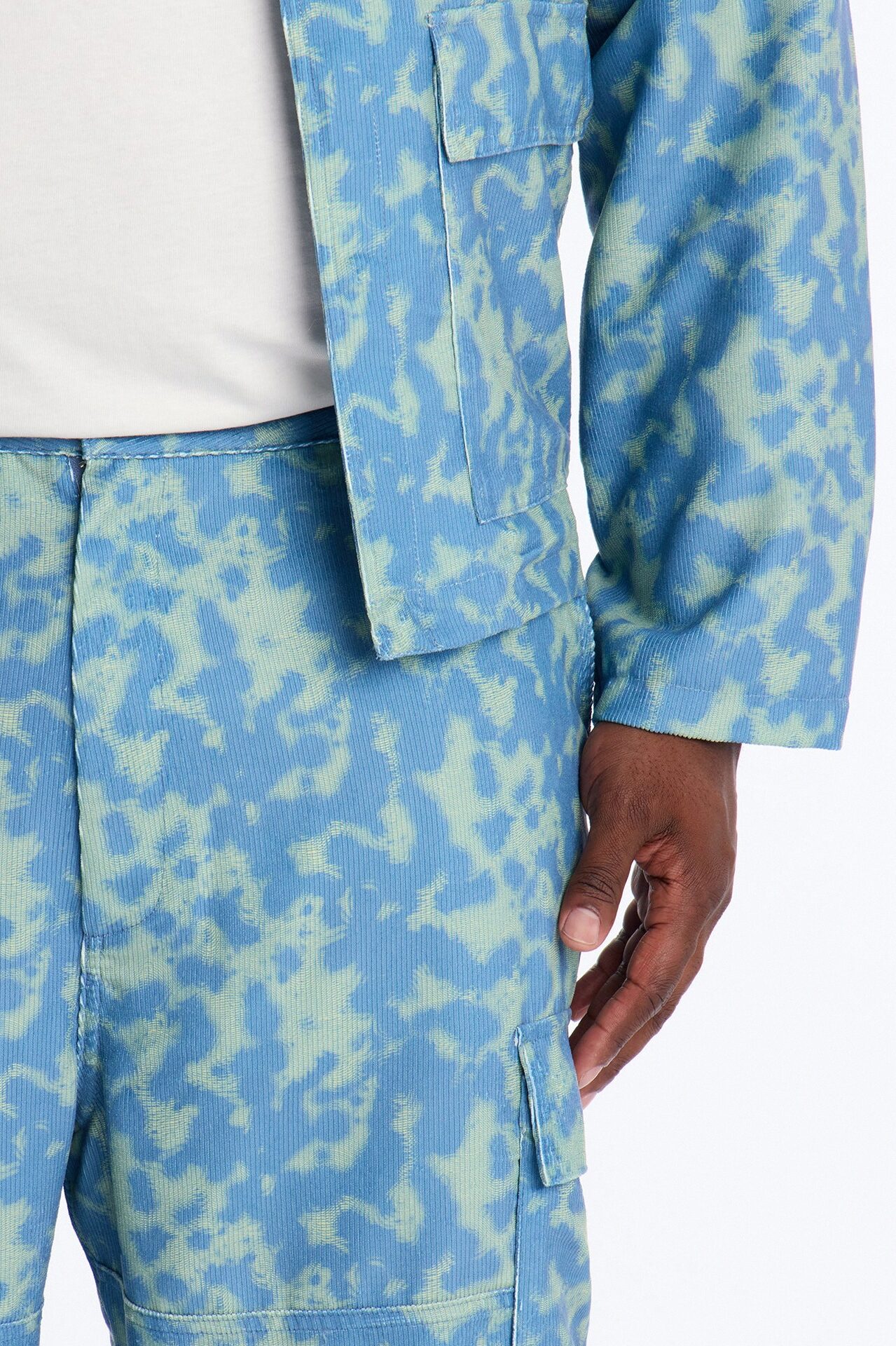 Baggy Terrain Drip Textured Pant - Blue