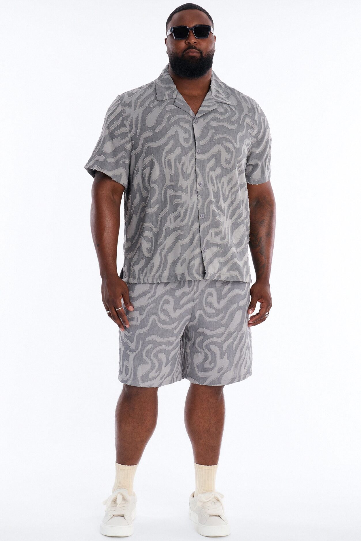 Relaxed Midnight Wave Short - Grey