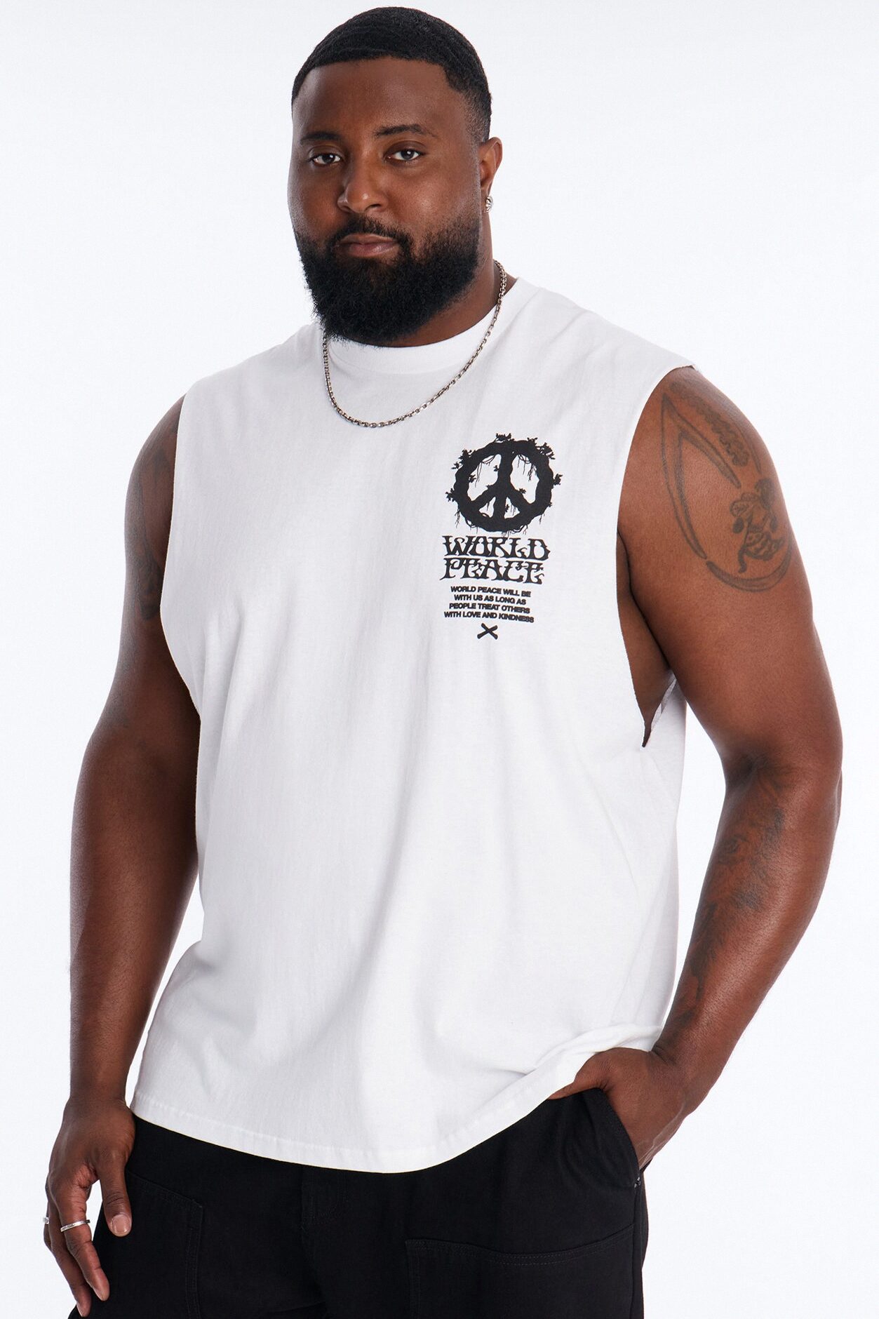 World Peace Muscle Tee - White