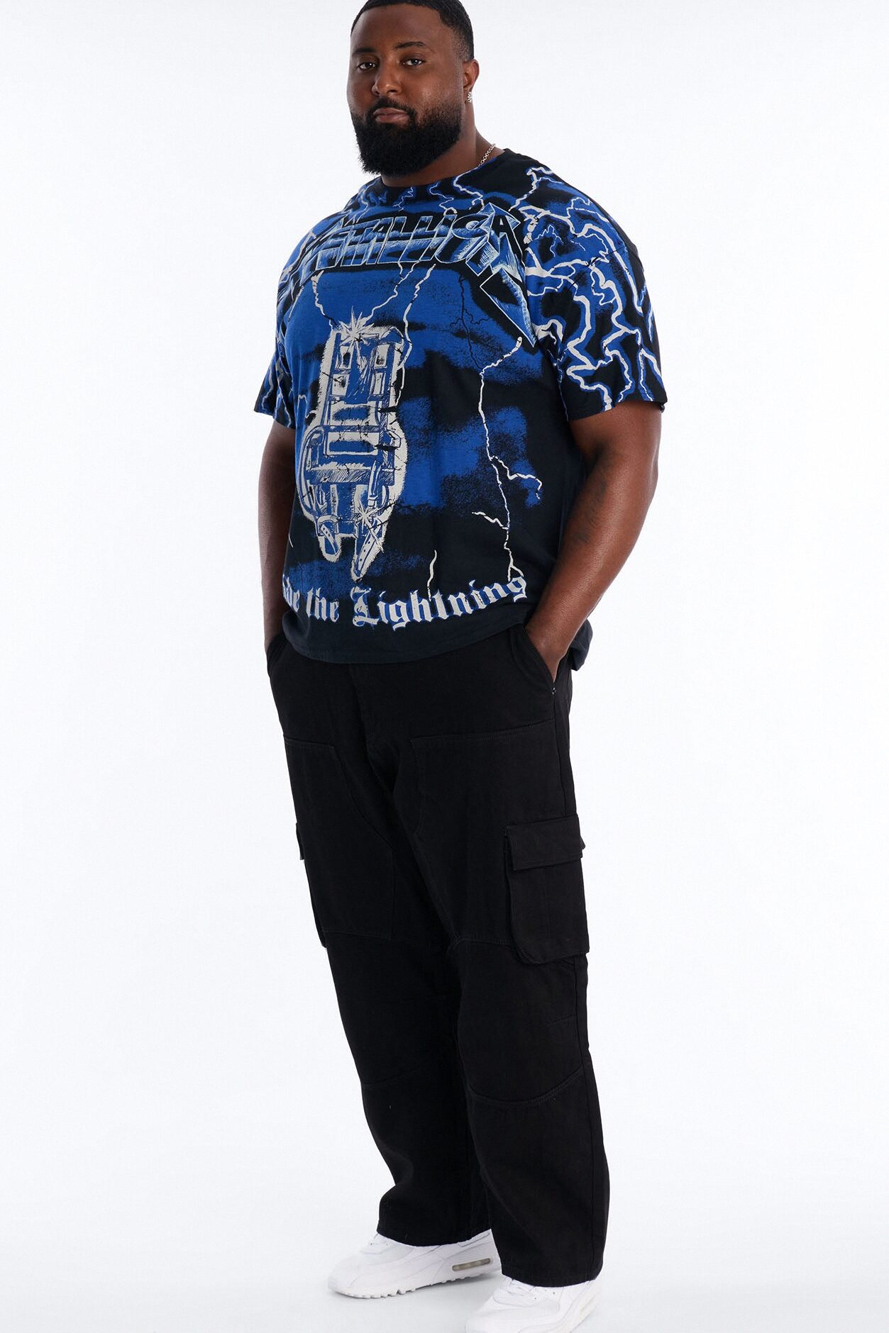 Metallica Ride The Lightning All Over Print Short Sleeve Tee - Black