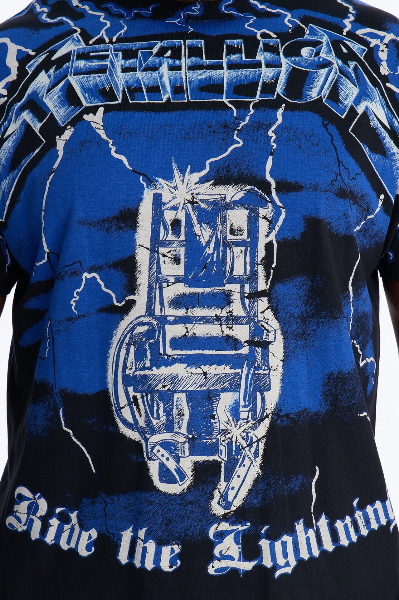 Metallica Ride The Lightning All Over Print Short Sleeve Tee - Black