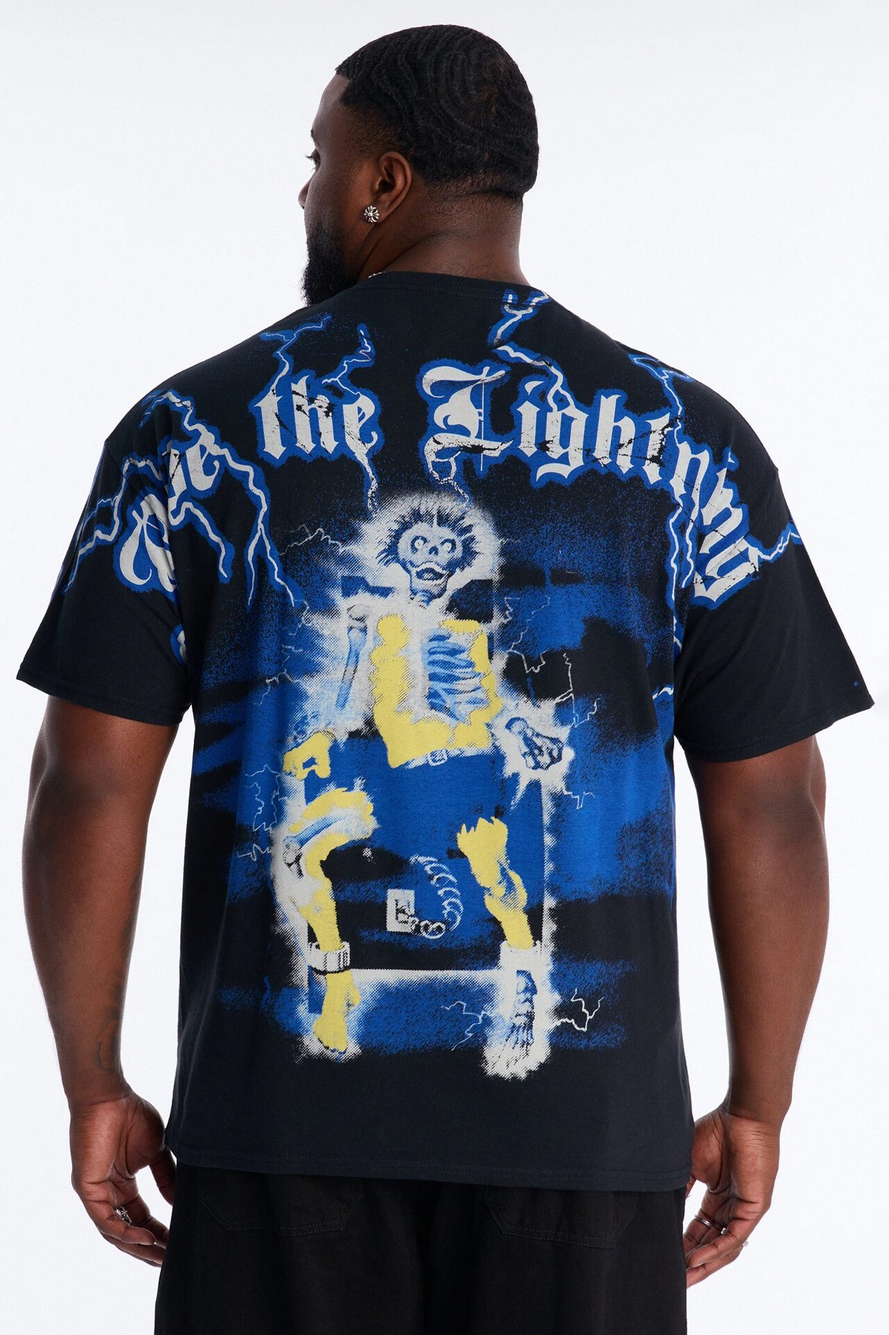 Metallica Ride The Lightning All Over Print Short Sleeve Tee - Black