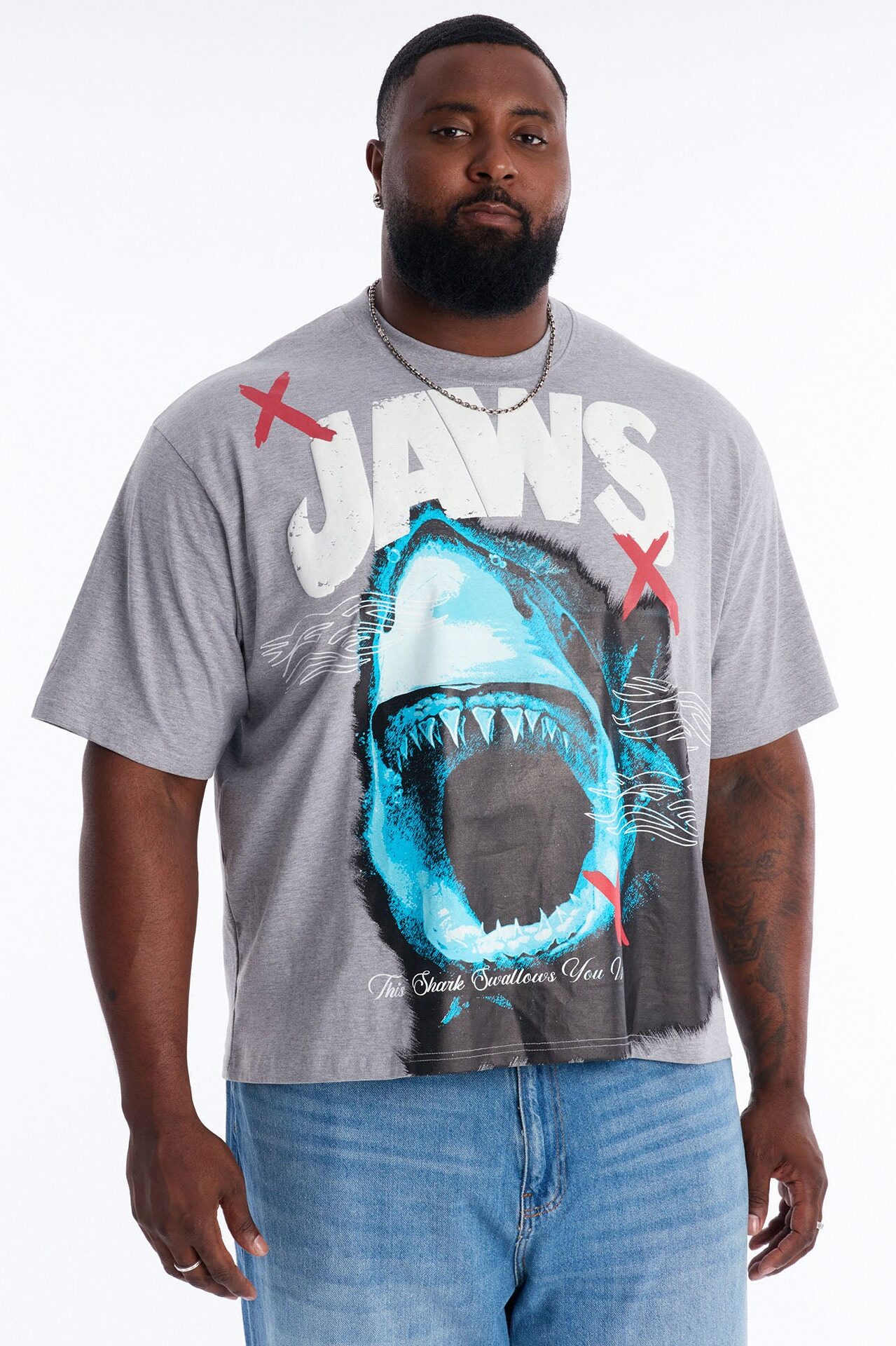Jaws Gonna Need A Bigger Boat Short Sleeve Tee - Grey