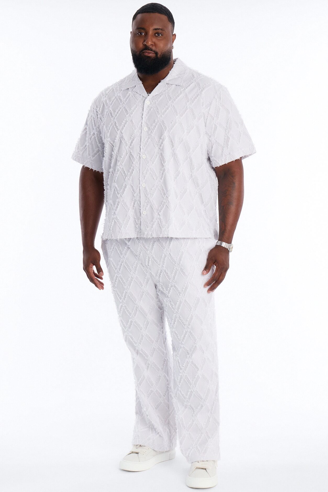 Straight Sahara Stripe Pant - White