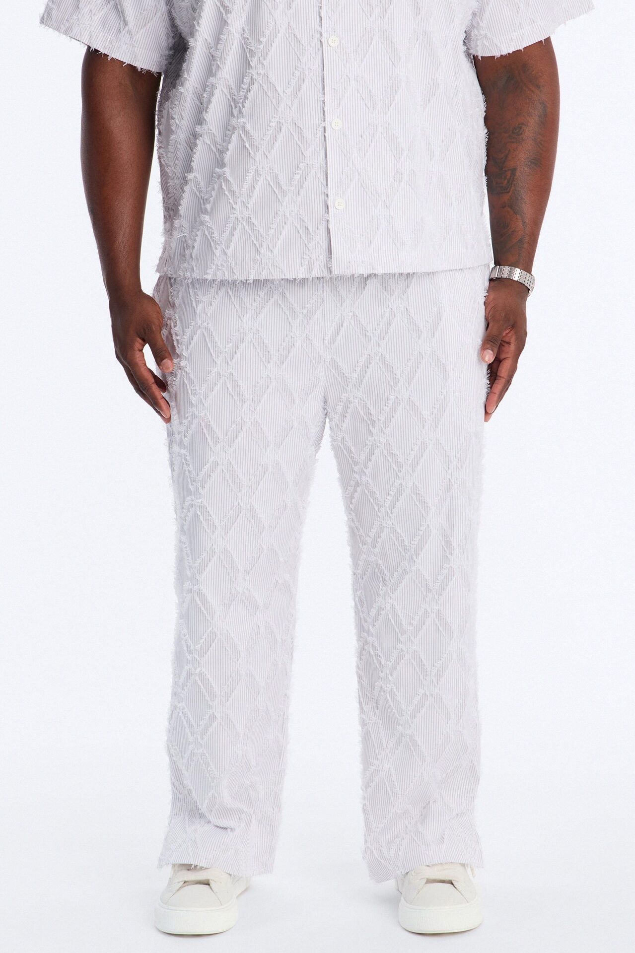 Straight Sahara Stripe Pant - White