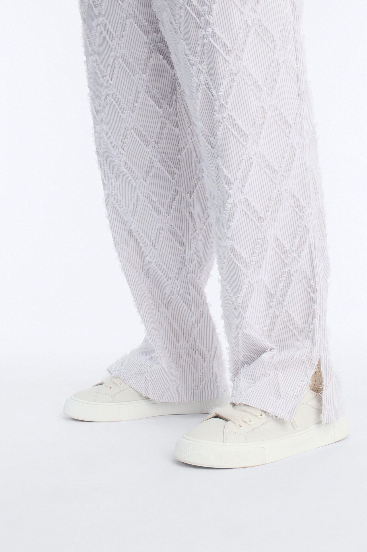 Straight Sahara Stripe Pant - White