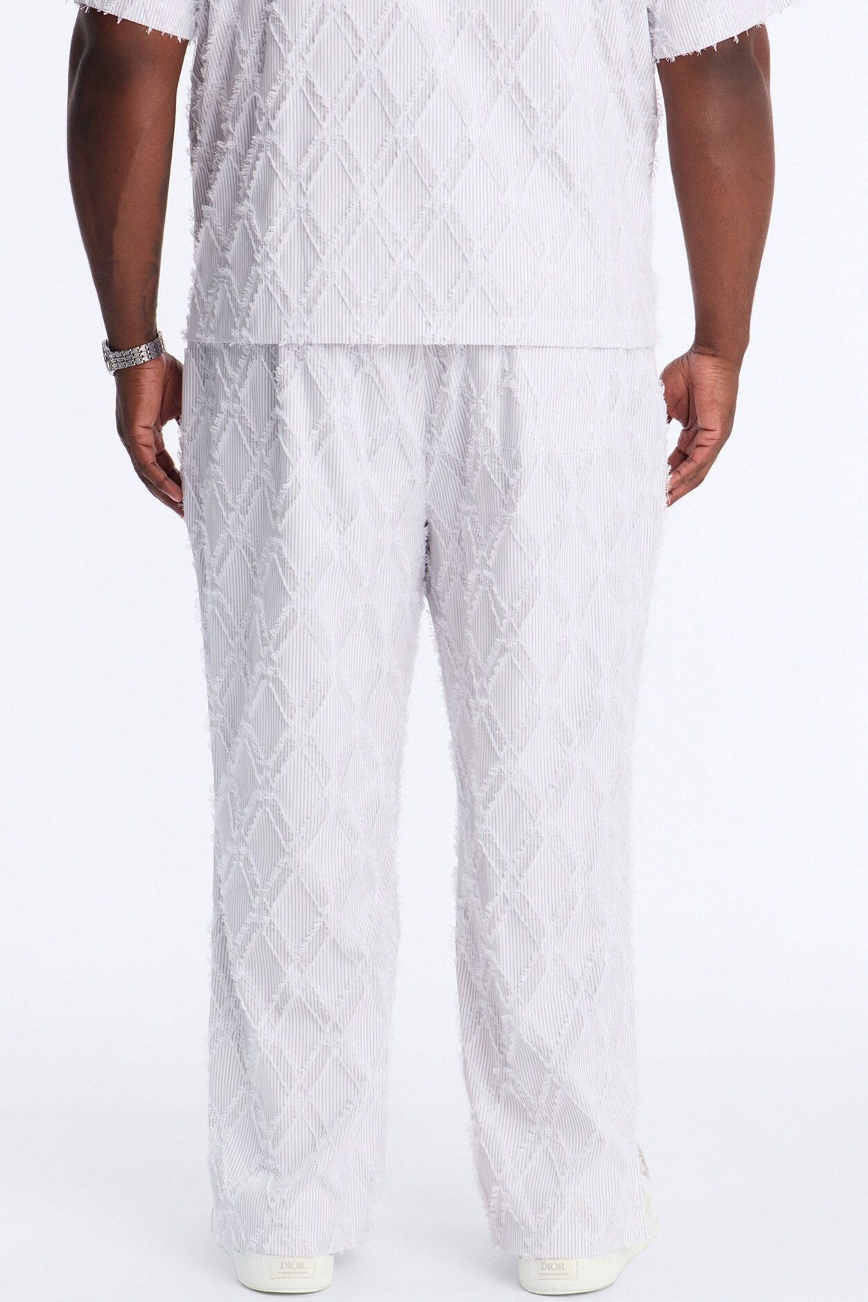 Straight Sahara Stripe Pant - White