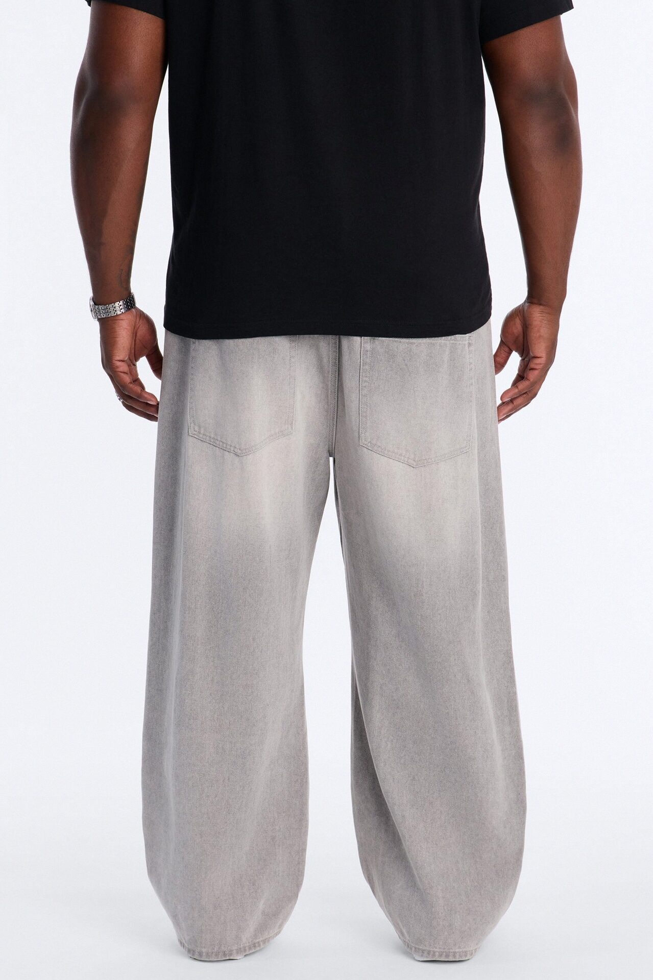Essential Destroyed Baggy Rigid Jean - Grey